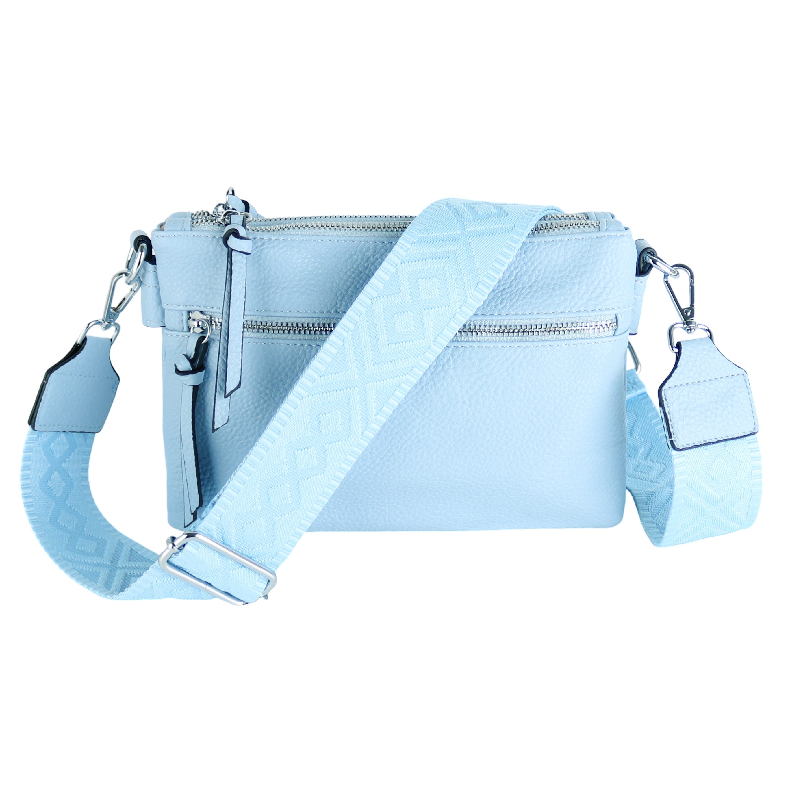 MIRROSI Umhängetasche Damen, Veganleder Crossbody Tasche Bag, Schultertasche (Extra dünnes Design mit einem 5 cm breiten Tragegurt, 24,5x17x3cm (BXHXT), gemusterten & verstellbaren Schulterriemen