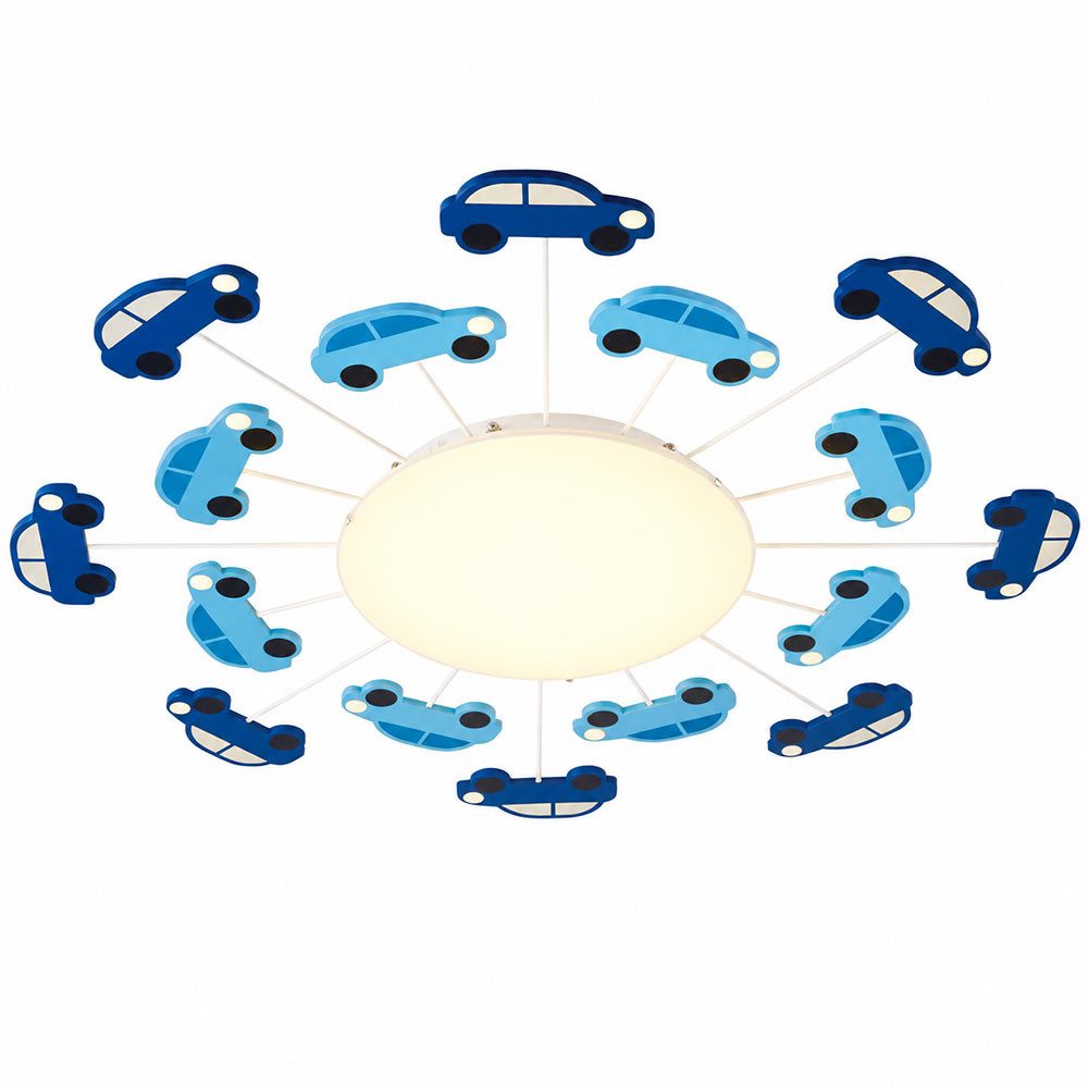 EGLO Deckenleuchte, Leuchtmittel nicht inklusive, Deckenleuchte Deckenlampe Kinderzimmerleuchte Autos blau D 63 cm. Reduzierter Preis € 49,99. Unverbindliche Preisempfehlung € 59,90