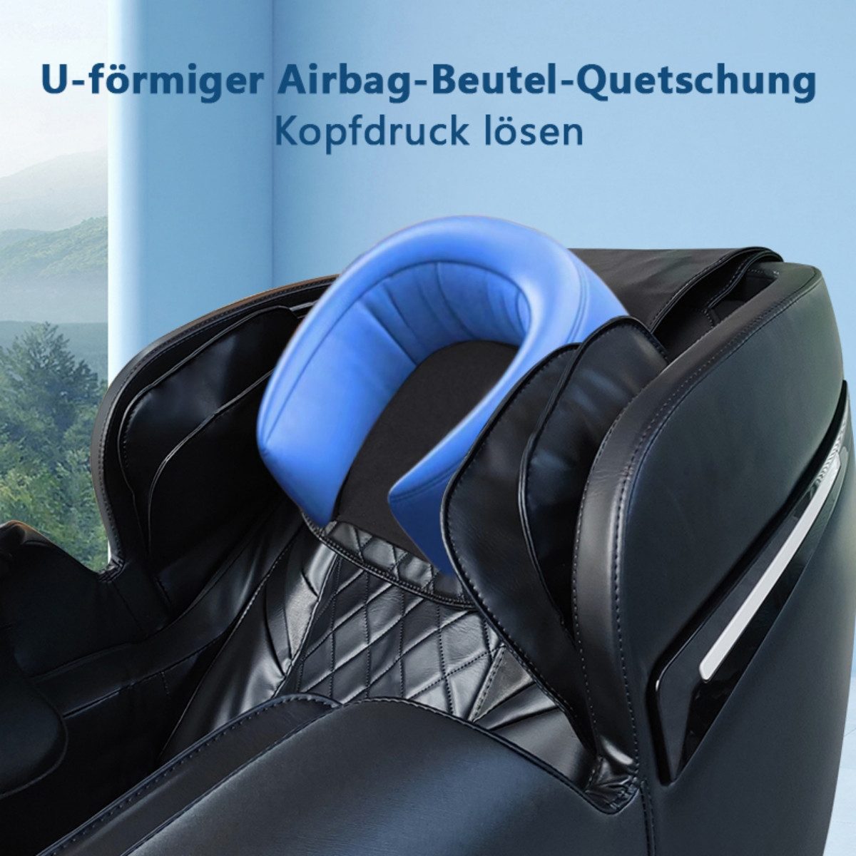 Salottini Massagesessel Traum Relaxsessel Massagesessel Sessel Biel Wärmefunktion blau, mit Relaxfunktion