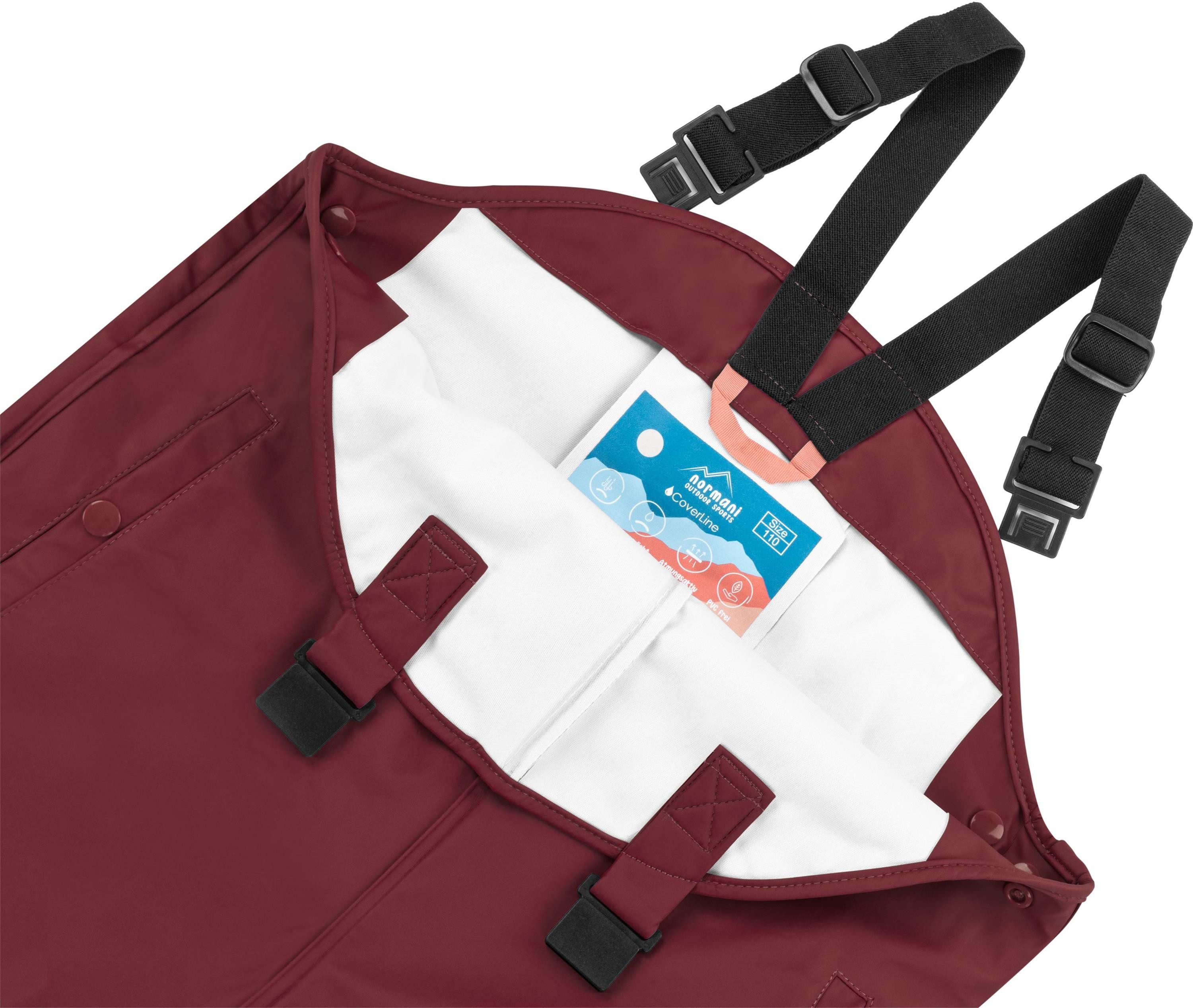 normani Regenhose Kinder Regenhose mit Hosenträgern Skjolden Wasserdichte Regenlatzhose Überziehhose - ungefütterte Matschhose