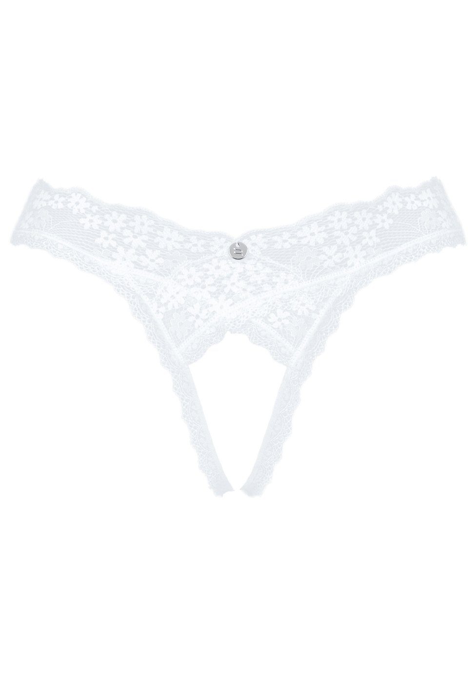 Obsessive String Ouvert Spitzen-String mit offenem Schritt - weiß (1-St) aus transparenter Spitze