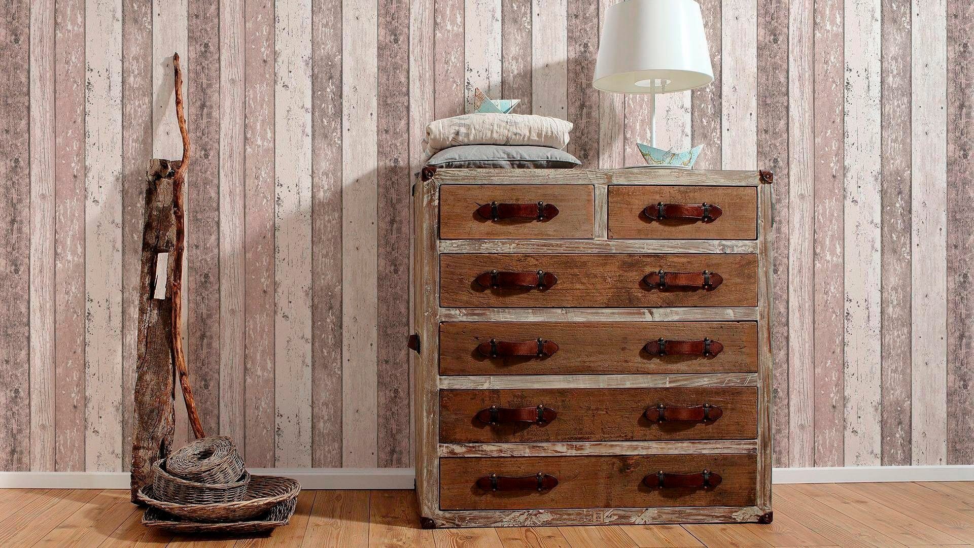 living walls Vliestapete Best of Wood`n Stone 2nd Edition, leicht strukturiert, gestreift, realistisch, Holz, Landhaus Tapete Holzoptik Tapeten Wohnzimmer Schlafzimmer Design Optik