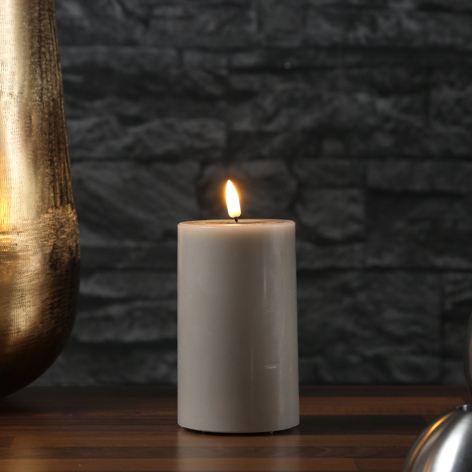 Deluxe Homeart LED-Kerze Mia Deluxe Echtwachs Wachsspiegel flackernd H: 12, günstig online kaufen