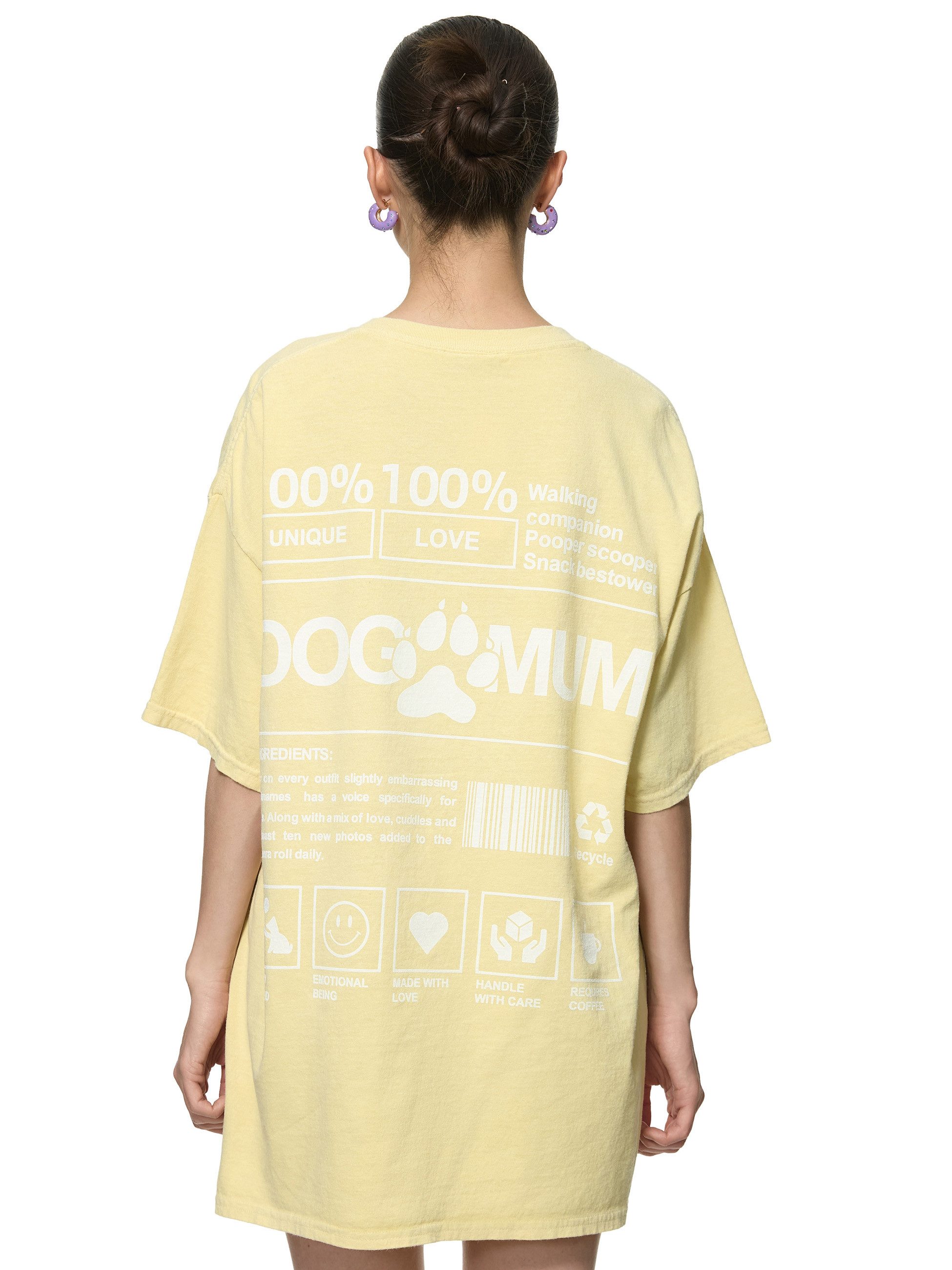 Worldclassca T-Shirt Worldclassca Oversized Print DOG MUM T-Shirt lang Sommer Oberteil PRINT - DOG MUM 100% LOVE WALKING