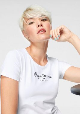 Pepe Jeans T-Shirt NEW VIRGINIA mit Logo-Print