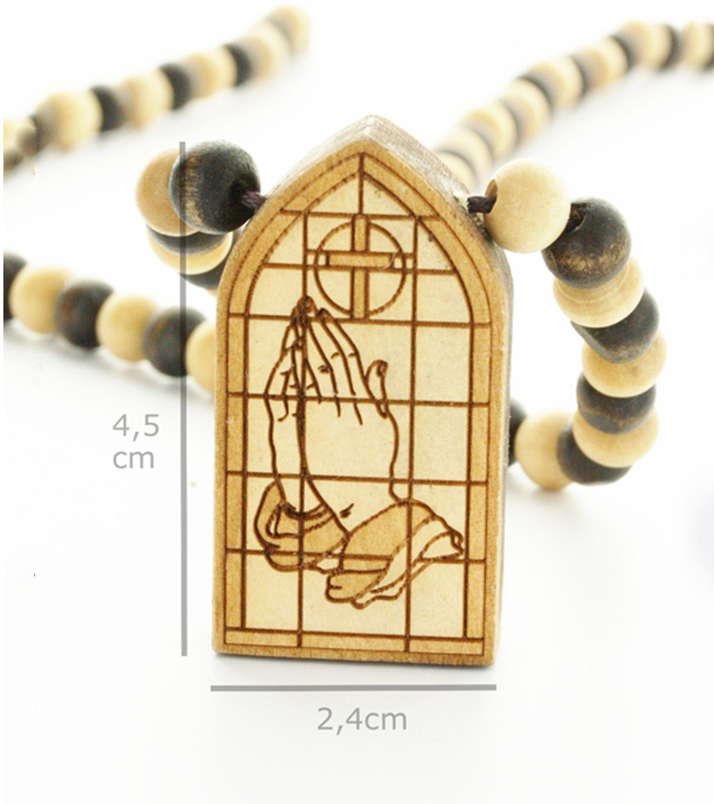 schlichte FELLAS WOOD Braun mit FELLAS Holz-Kette Praying Window Anhänger Halsband Hals-Schmuck WOOD Mode-Schmuck