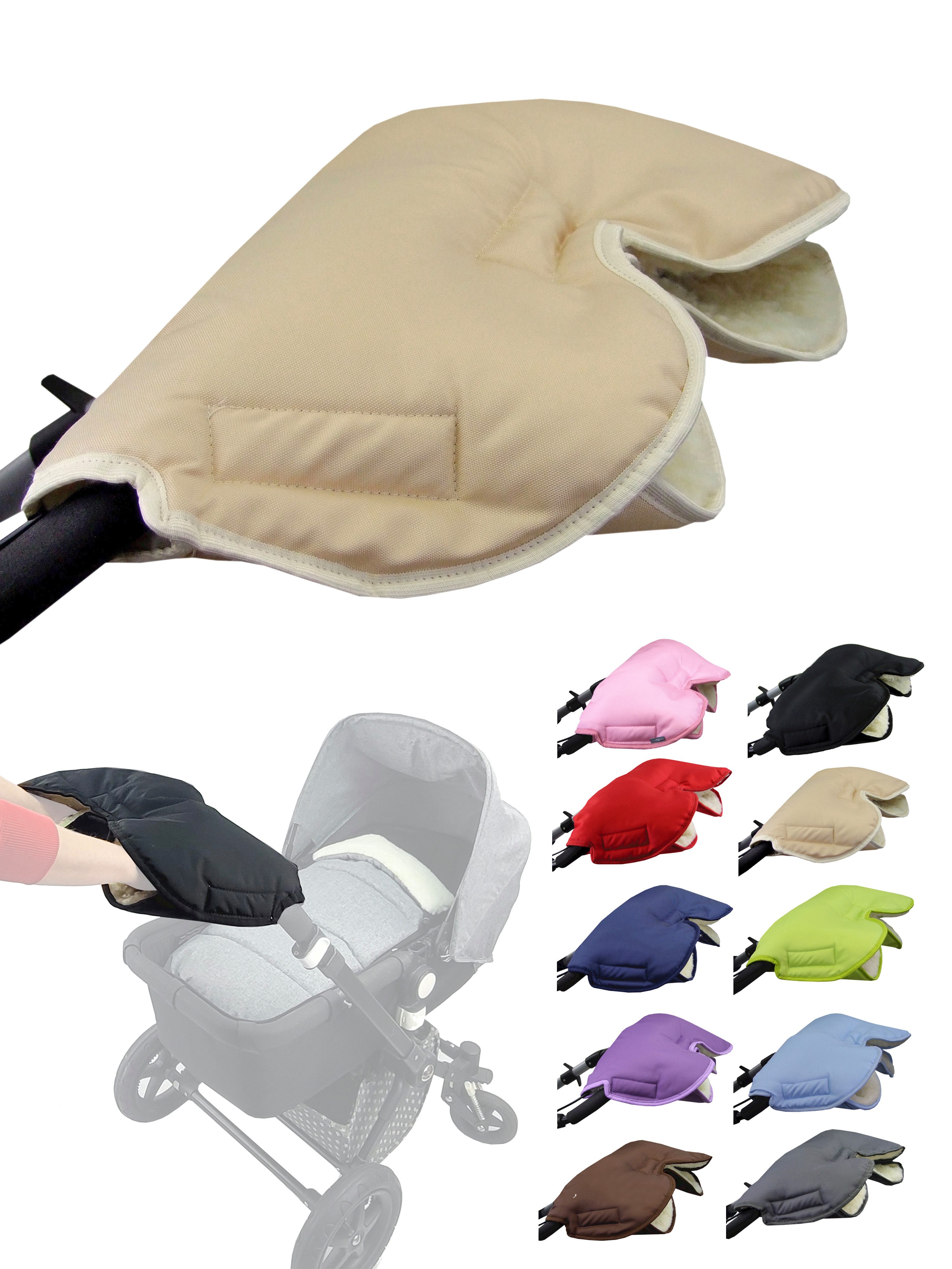 MayLily Winter Kinderwagen Hand Muff  Atmungsaktiver, Wasserfester  Handwrmer In Beige