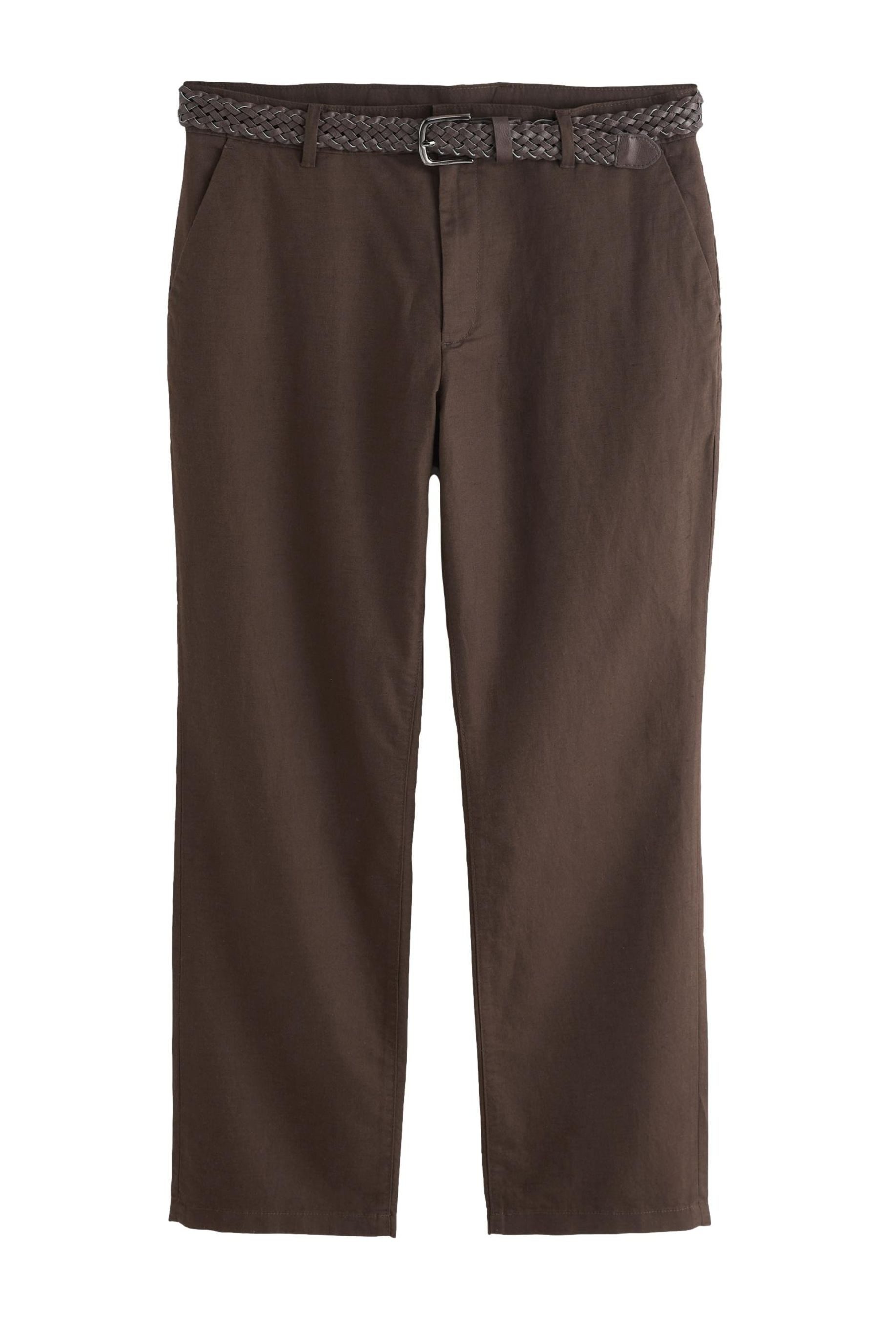 Chinohose Chinohose mit Gürtel aus Leinenmischfaser