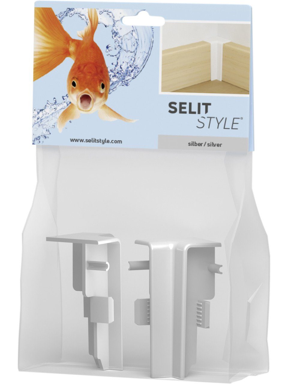 Selit Sockelleiste SELITSTYLE Innenecke silber Höhe 50 mm
