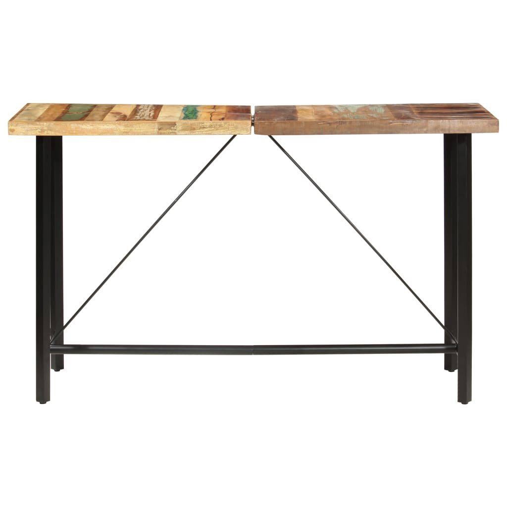vidaXL Essgruppe 9-tlg. Bar-Set Recyceltes Massivholz und Echtleder, (9-tlg)