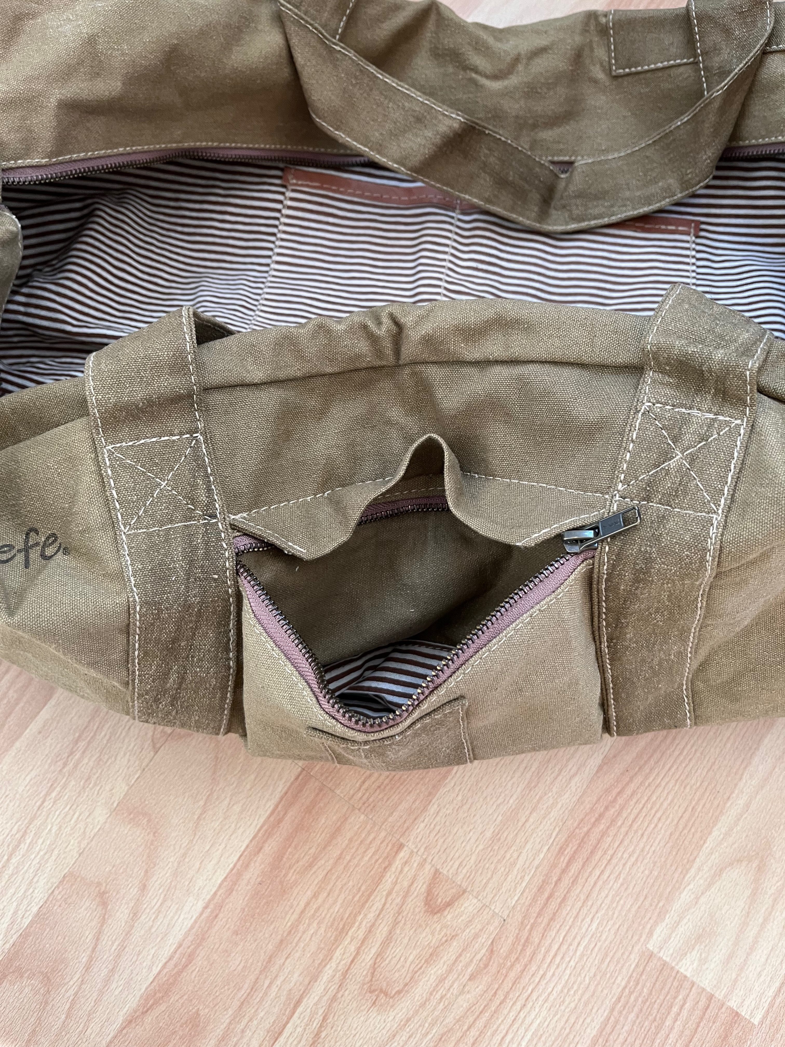LK Trend & Style Yogatasche oder Weekender Sporttasche Sauna (aus robustem Canvas im Vintage-Stil), recyceltes Segeltuch