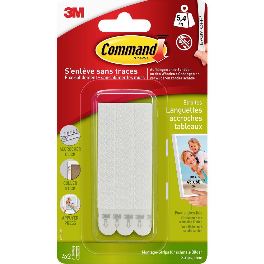 Klebehaken 3M Command™ Bilder-Montage Strips Weiß Inhalt: 4 Paar