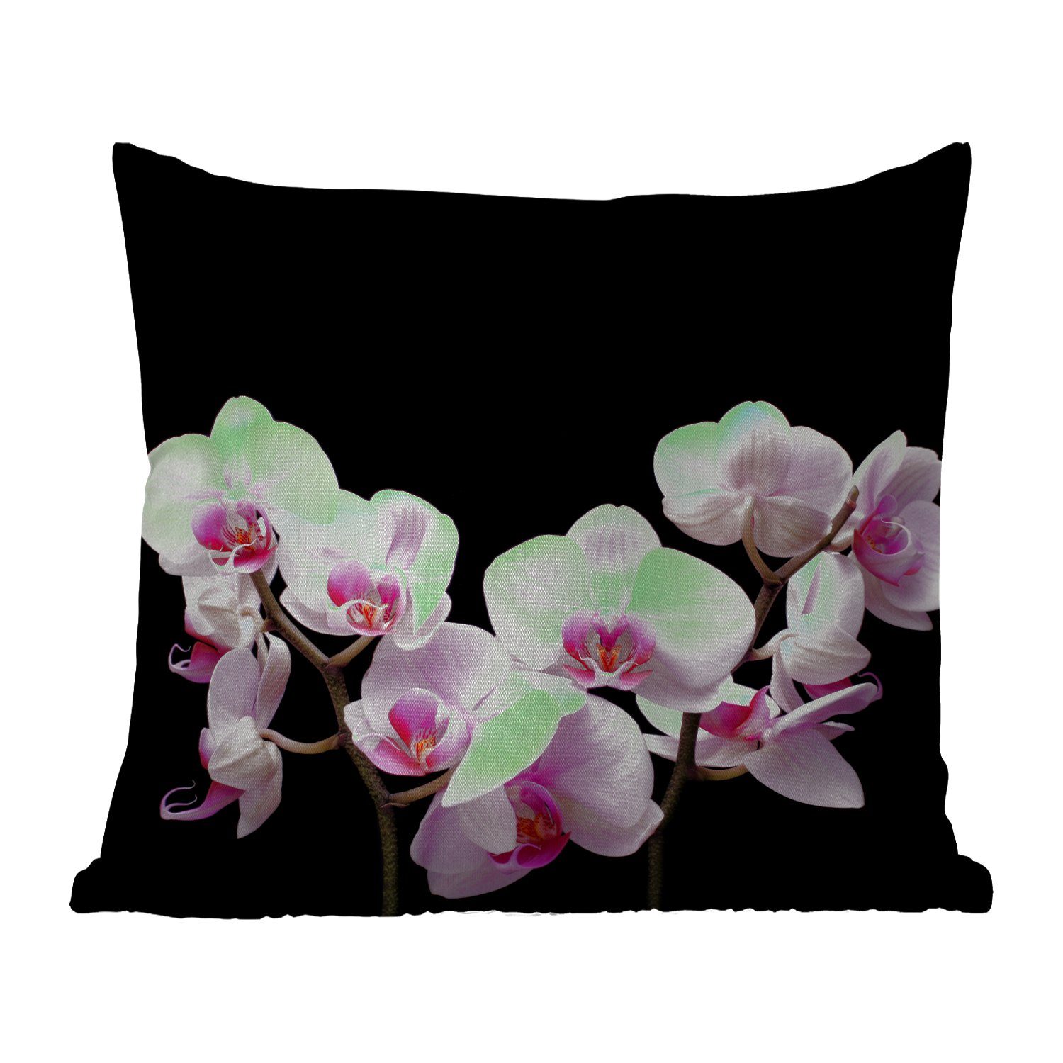 MuchoWow Dekokissen Orchidee - Blumen - Rosa - Flora, Kissenbezüge, Kissenhülle, Dekokissen, Dekokissenbezug, Outdoor