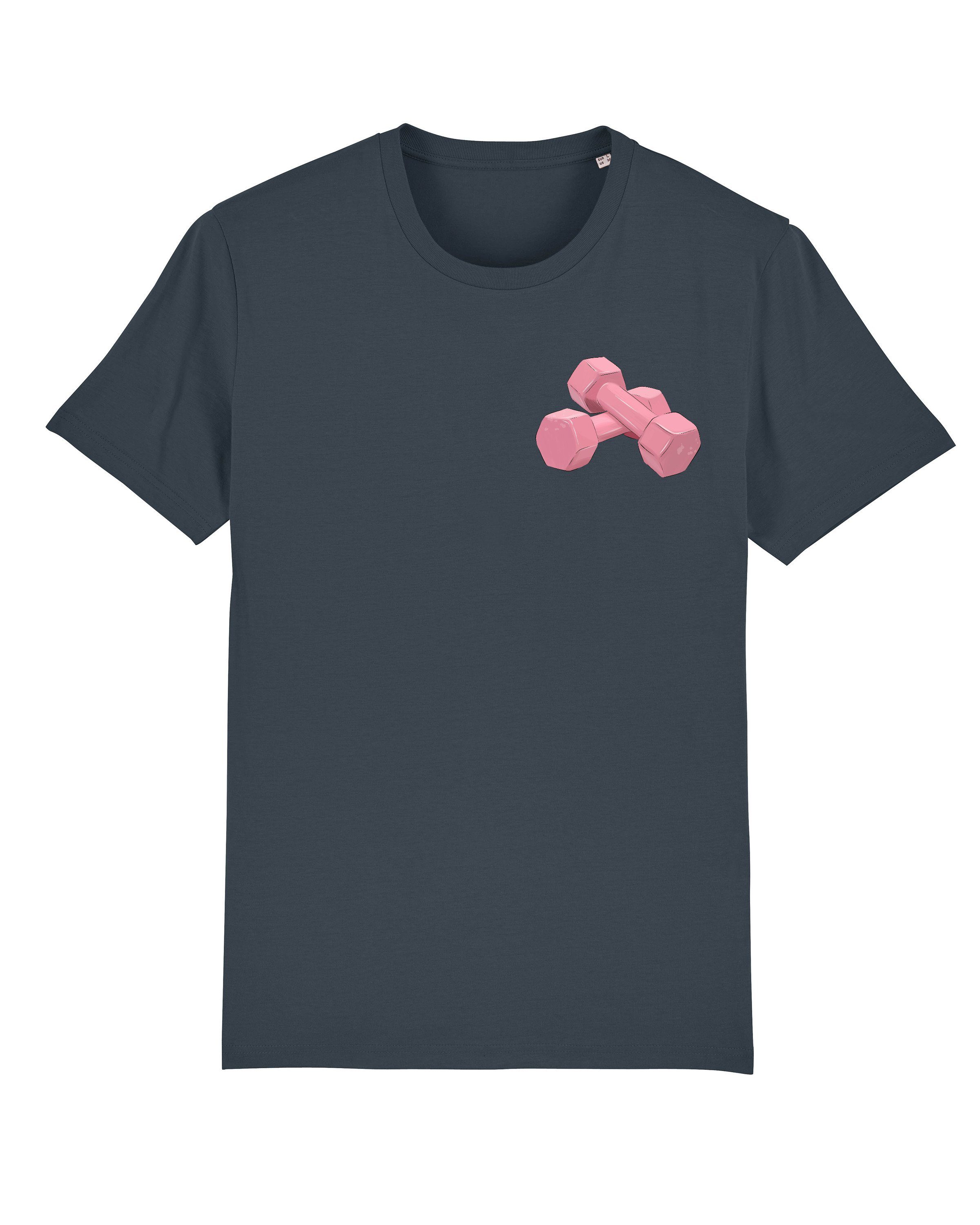 (1-tlg) Rosa Print-Shirt Hantel dunkelblaugrau wat? Apparel