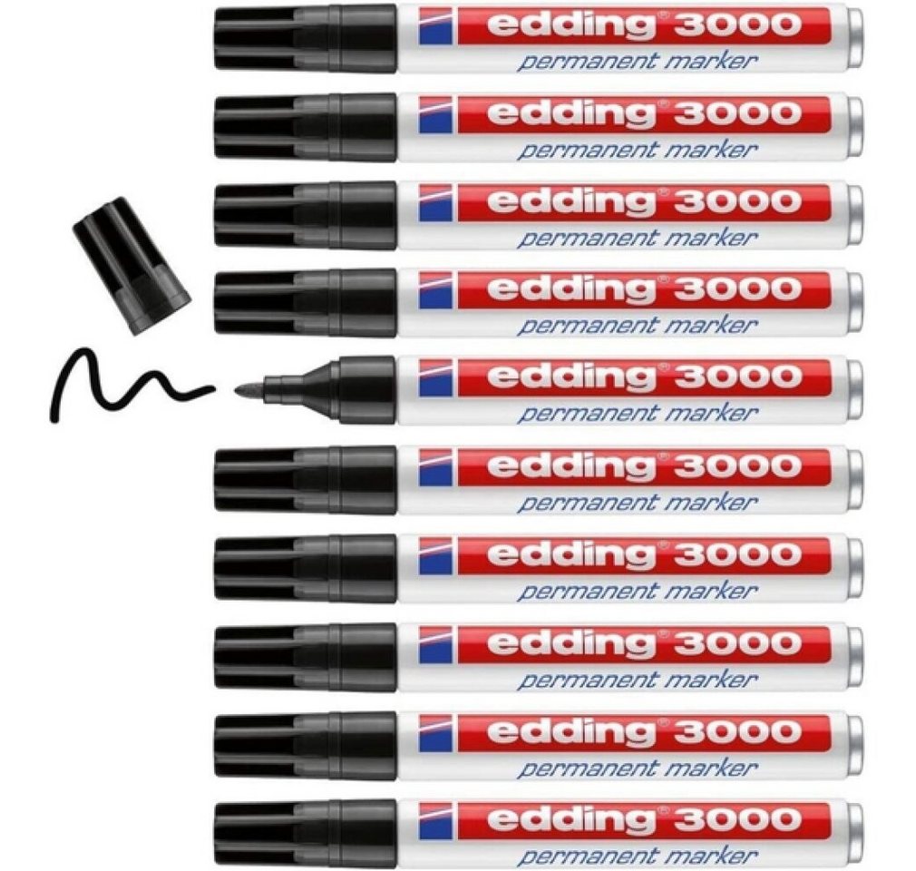 Thumbnail - edding Marker 10 3000 Permanentmarker schwarz 1,5 - 3,0 mm