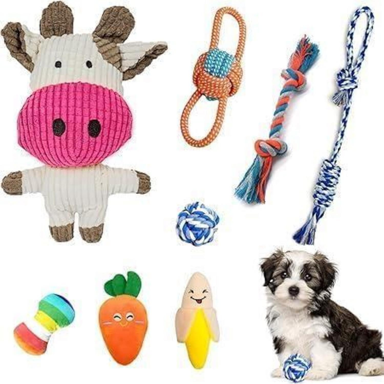 LuxusKollektion Tierkuscheltier Hundespielzeug 8-tlg. Set Klein Hunde, Textil, (8-tlg)