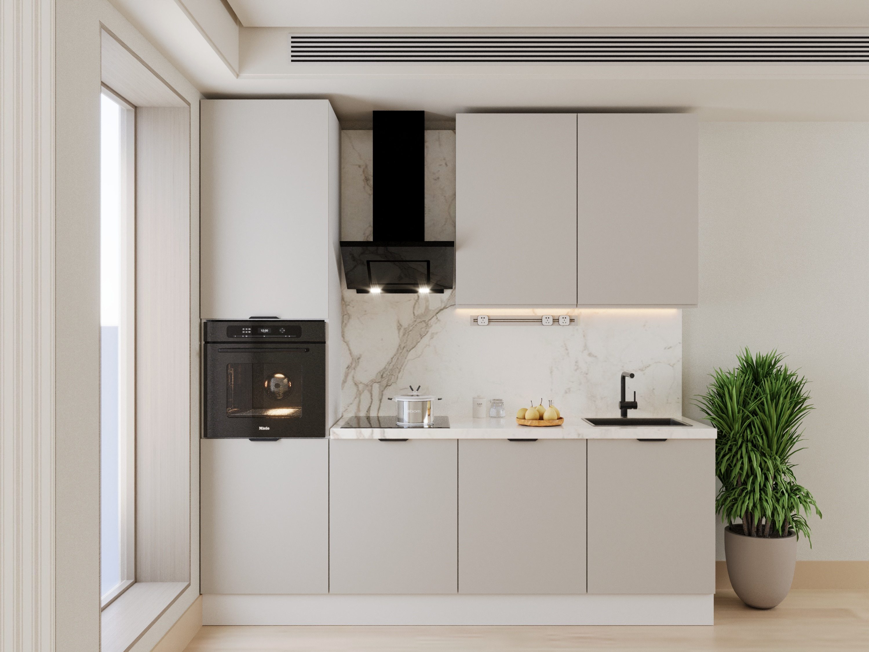 ROYAL24_MARKT Küchenzeile – KU-S21 – Sorento – Kompakte Moderne für jeden Raum, (Komplett Set), Premium – Elegant – Präzise