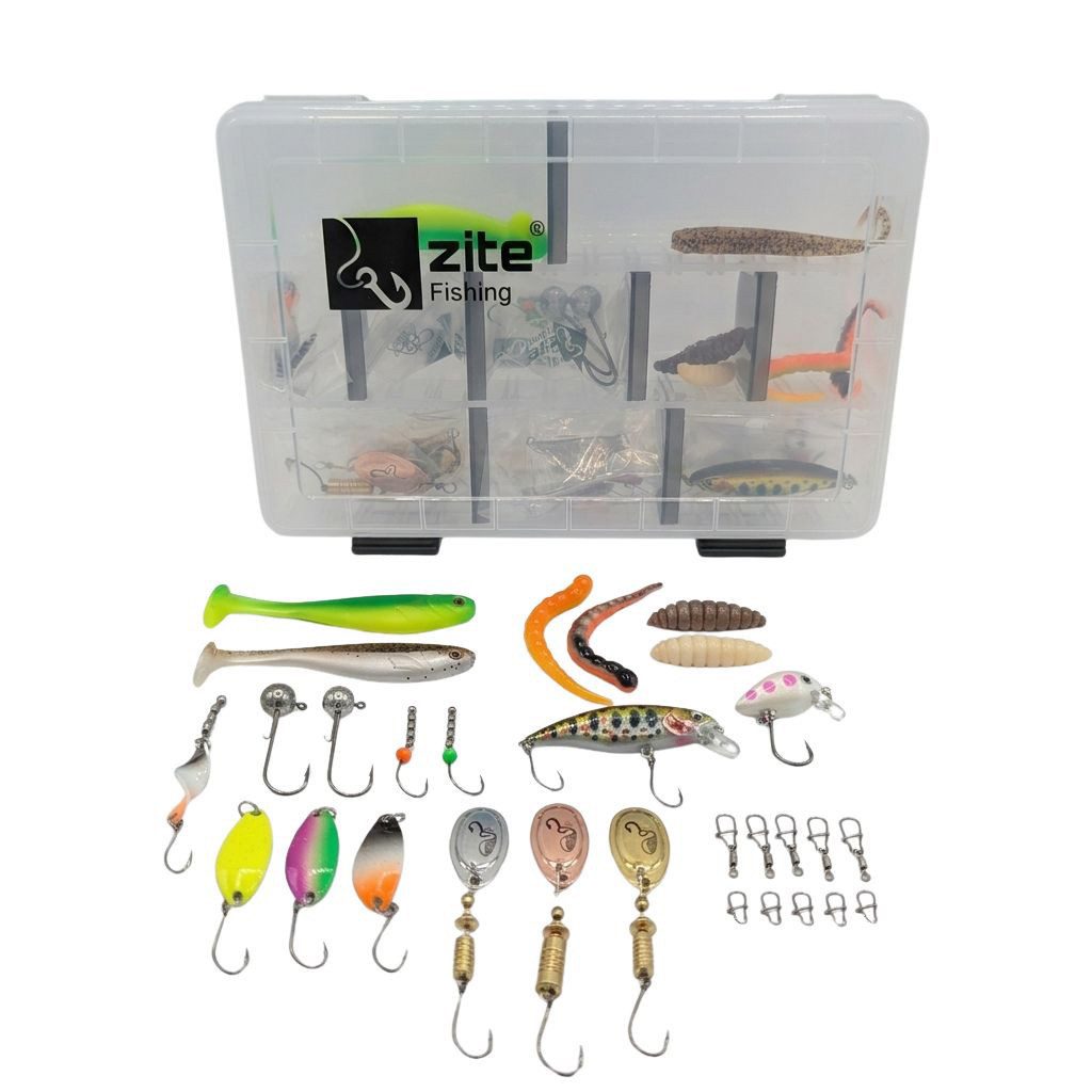 Zite Kunstköder Zielfisch Box Forelle Komplettset Köderbox + Kleinteile Forellenangeln