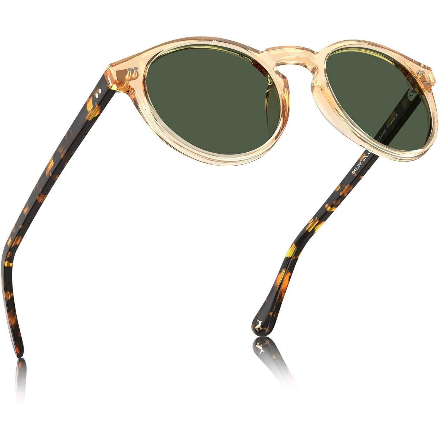LuxusKollektion Retrosonnenbrille Sonnenbrille Herren polarisiert R2-rahmen: Schildpatt,linsen:grün