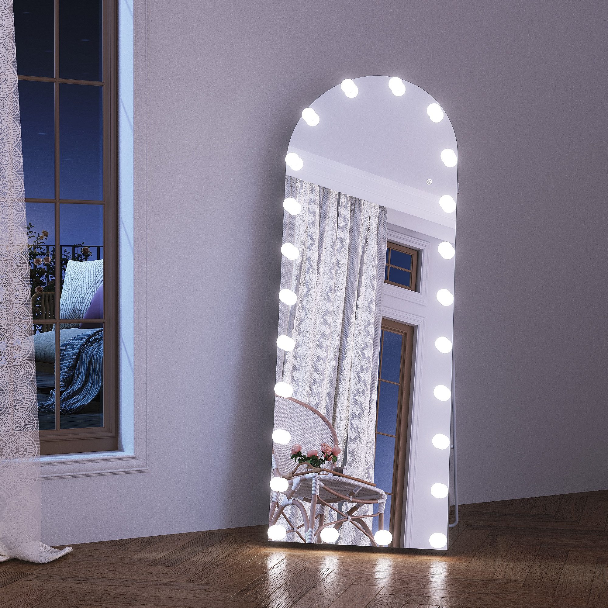 Wandspiegel Ganzkörperspiegel mit LED Beleuchtung,BxH:600x1600mm, in 3 Farben