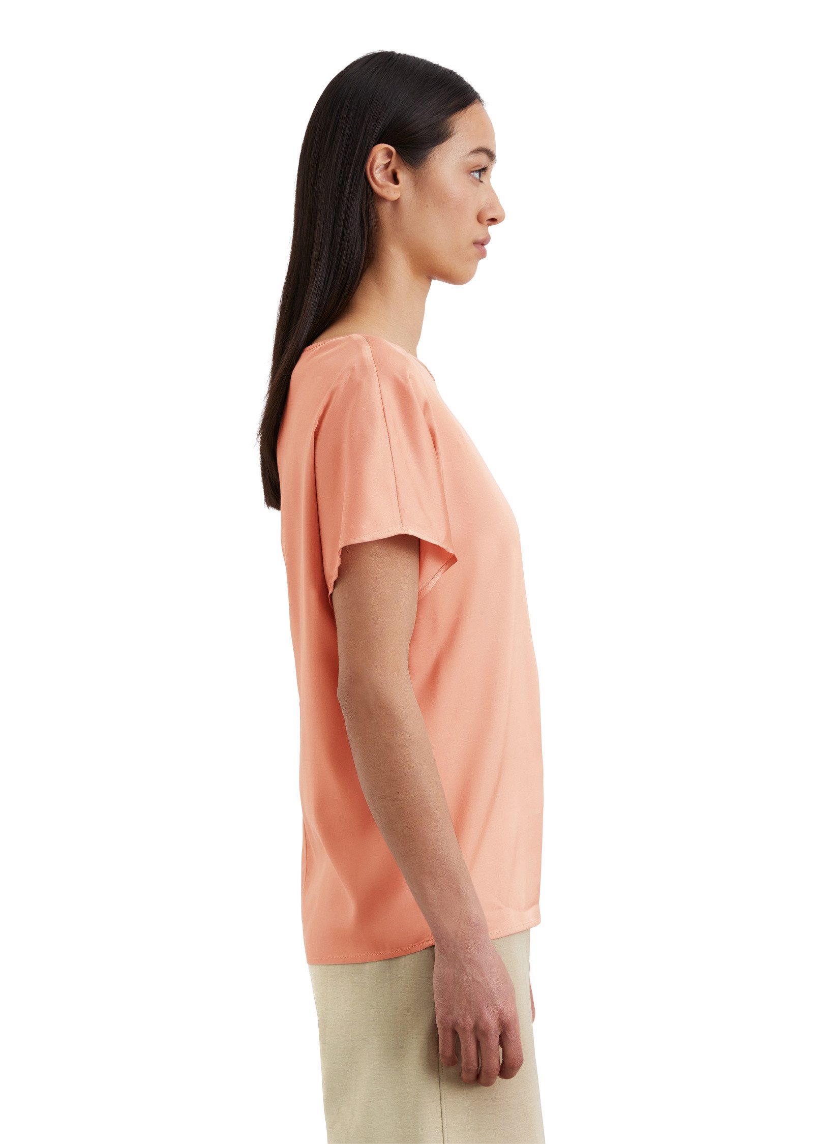 Marc OPolo Kurzarmbluse "aus Viskose-Satin-Stretch" günstig online kaufen