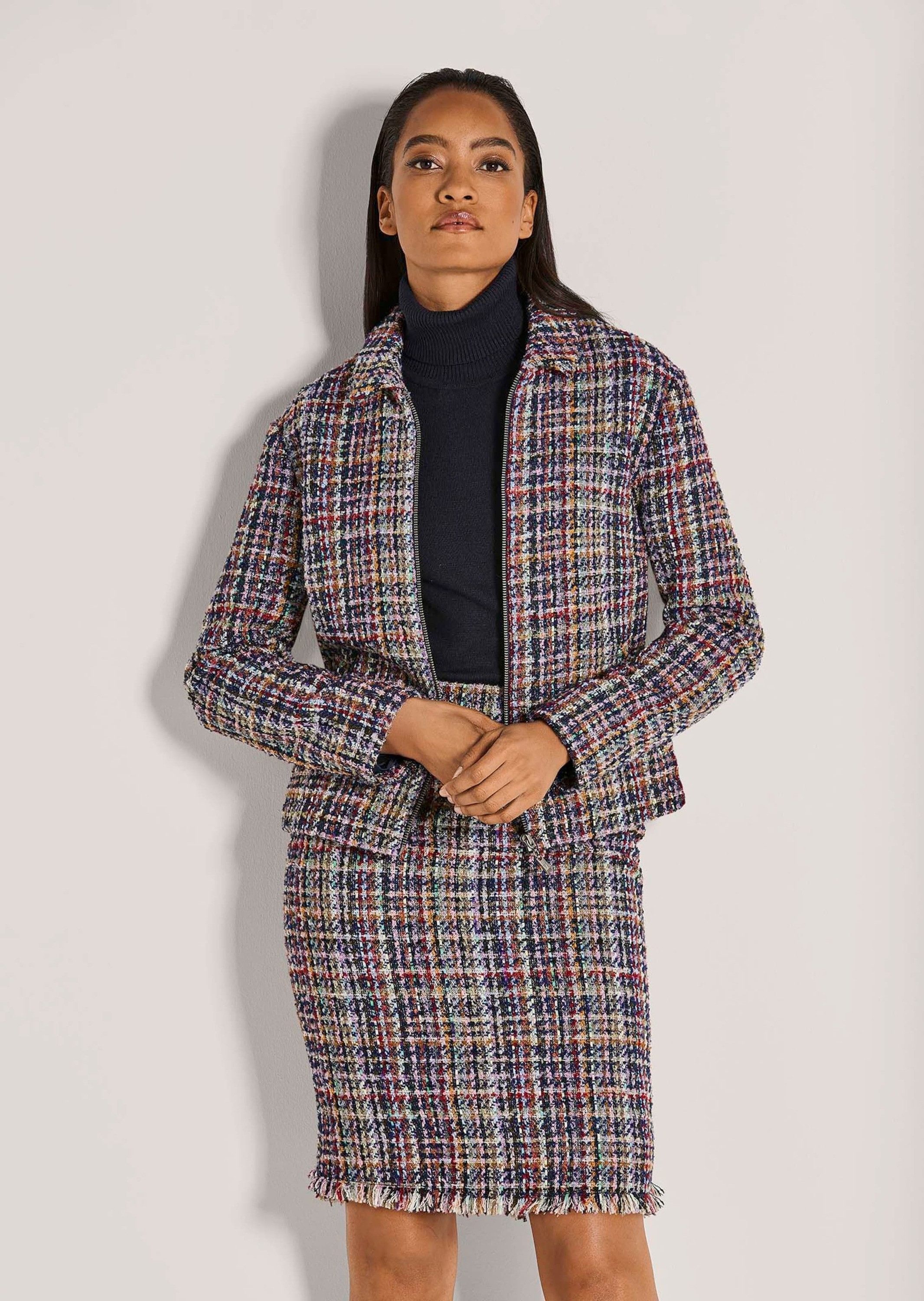 MADELEINE Kurzblazer Moderner Kurzblazer mit Zipper Blazer mit Klappkragen günstig online kaufen