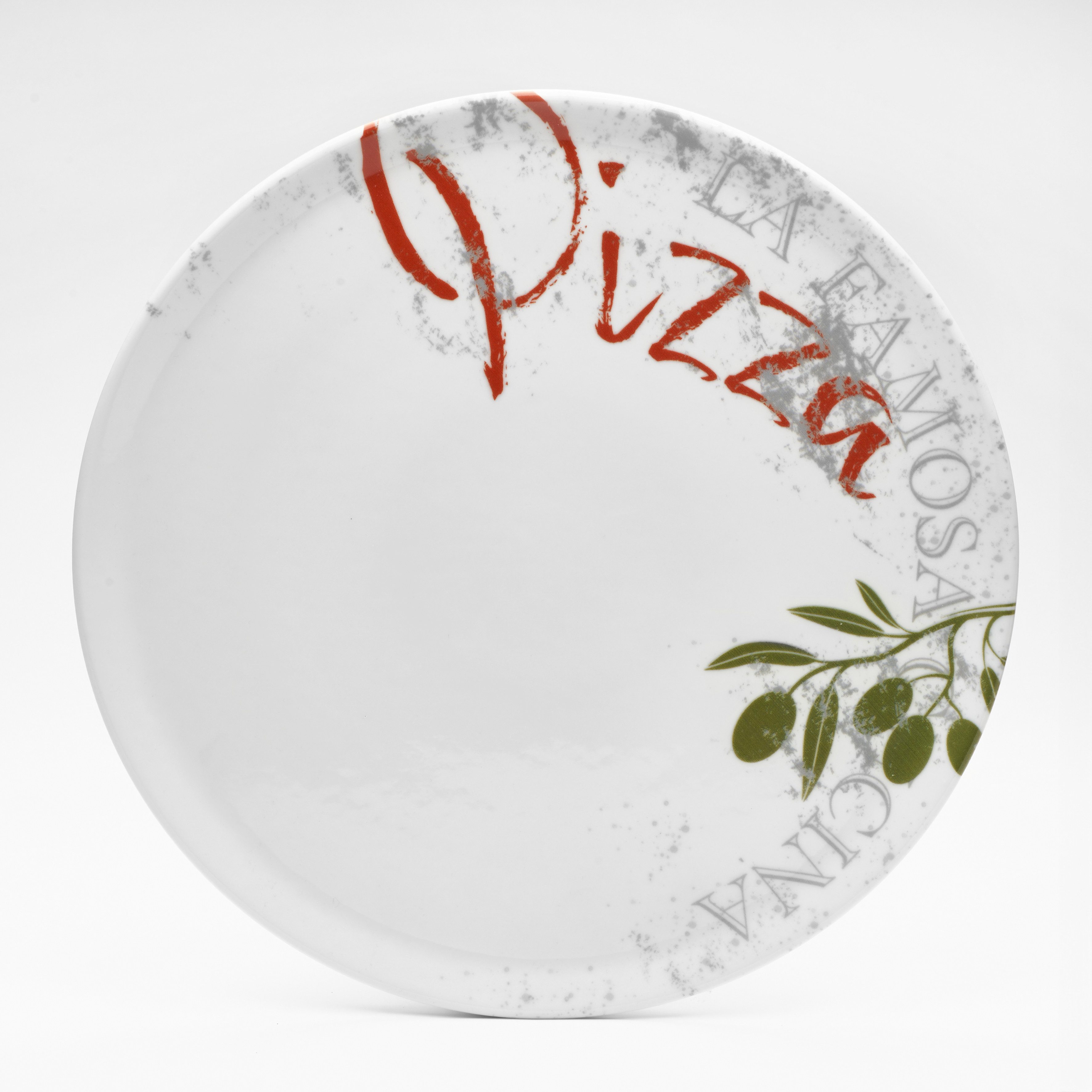 van Well Pizzateller Teller Set Famosa, mit PIZZA Schriftzug, 6er Set, Ø 33 cm, (6 St), Service, Geschirr-Set für 6 Personen
