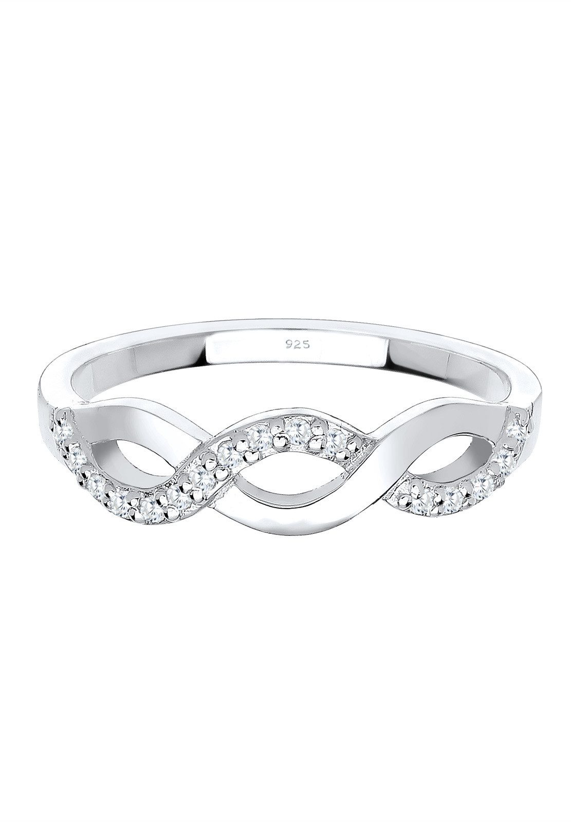 Elli Fingerring Elli Ring Knoten Wellen Infinity Zirkonia 925 Silber, Infin günstig online kaufen