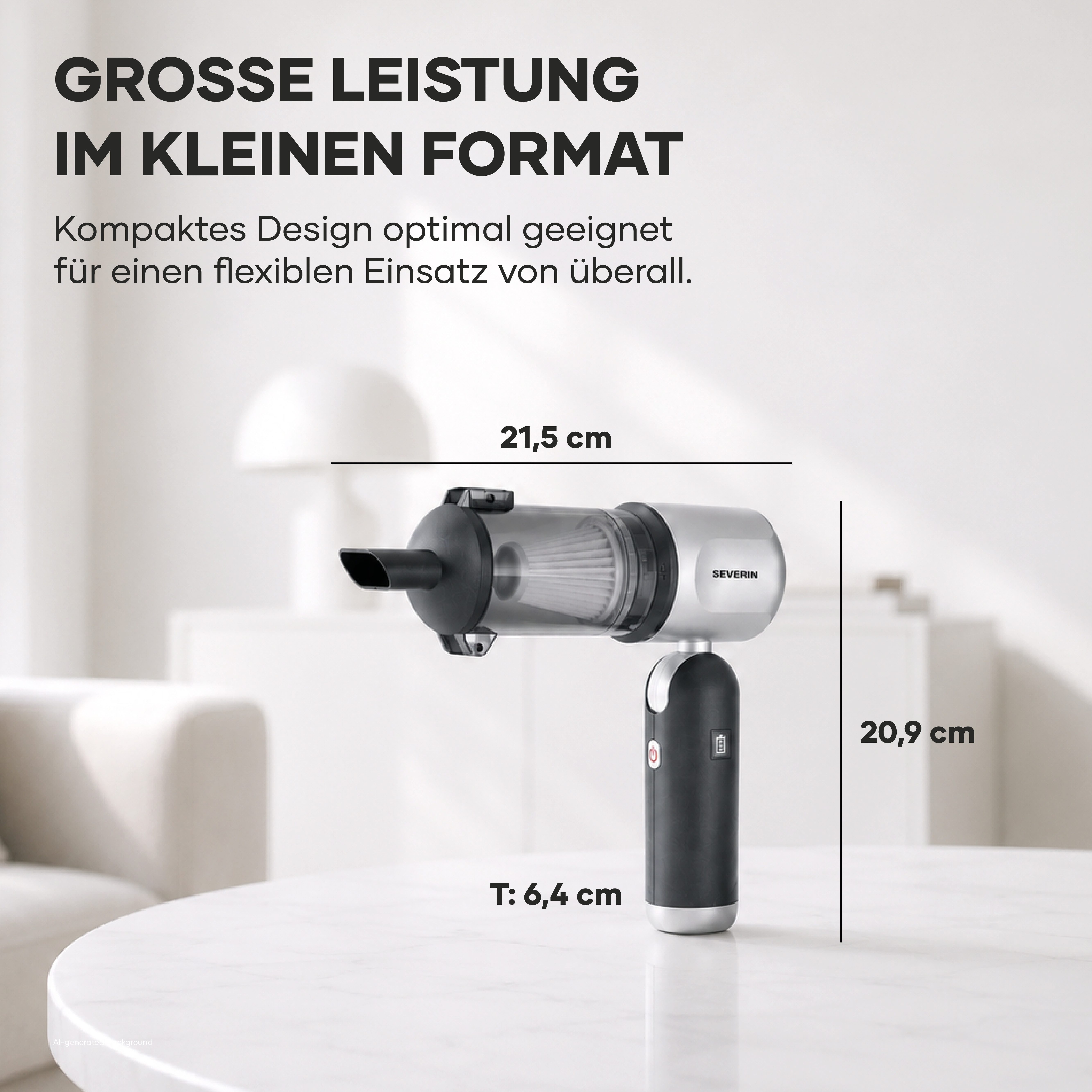 Severin Akku-Handstaubsauger S-Power DuoBoost, HV 7149, 120 W, 3-in-1, Luftbläser & Aufpumper, 17000Pa, kabellos, 120W, anthrazit