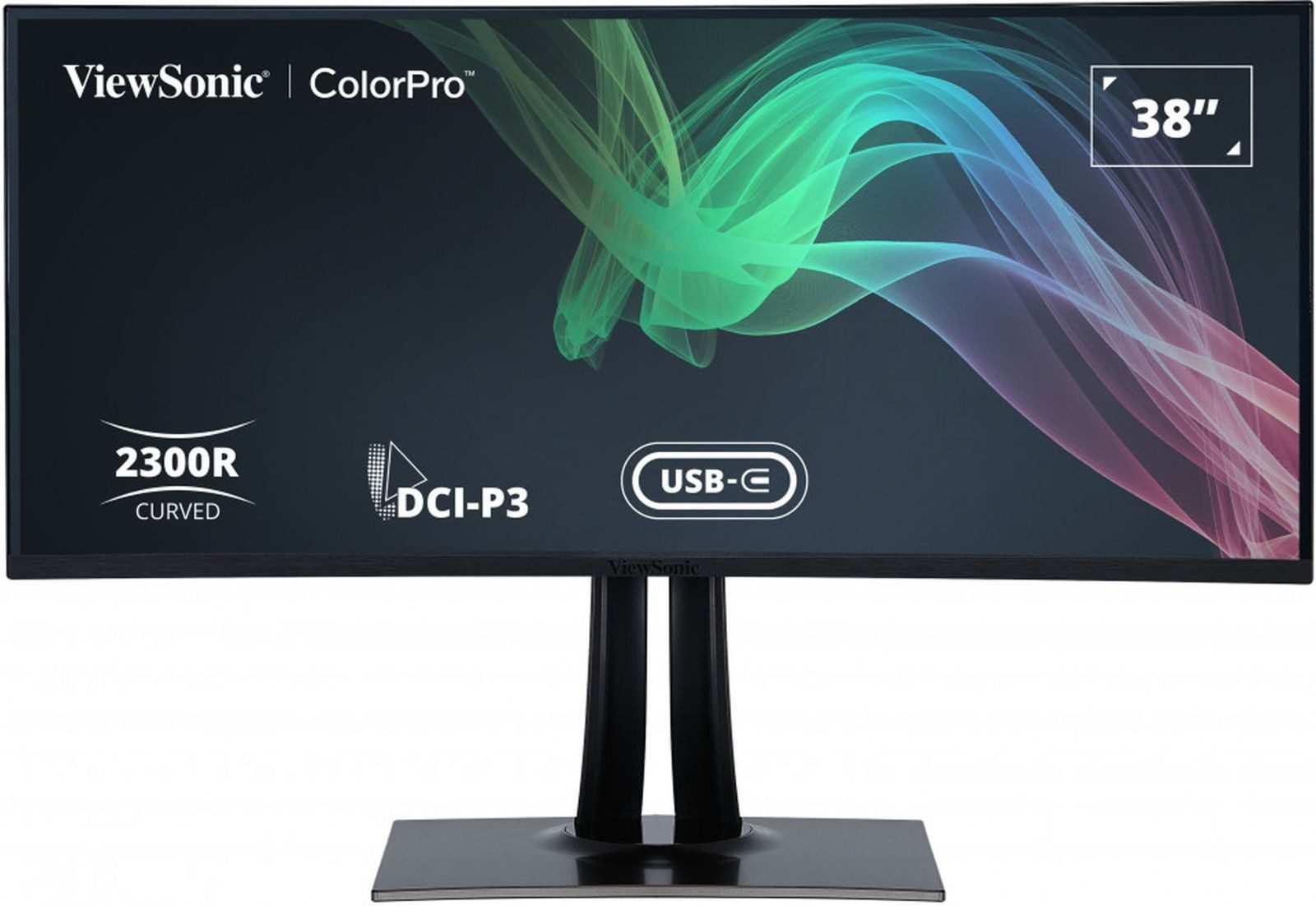 Viewsonic ColorPro VP3881a LED-Monitor LEDMonitor mit KVM-Switch KVMSwitch gebog TFT-Monitor (3840 x 1600 px, Quad HD+, 5 ms Reaktionszeit, 60 Hz, IPS, Curved, Lautsprecher, HDR, Höhenverstellbar)