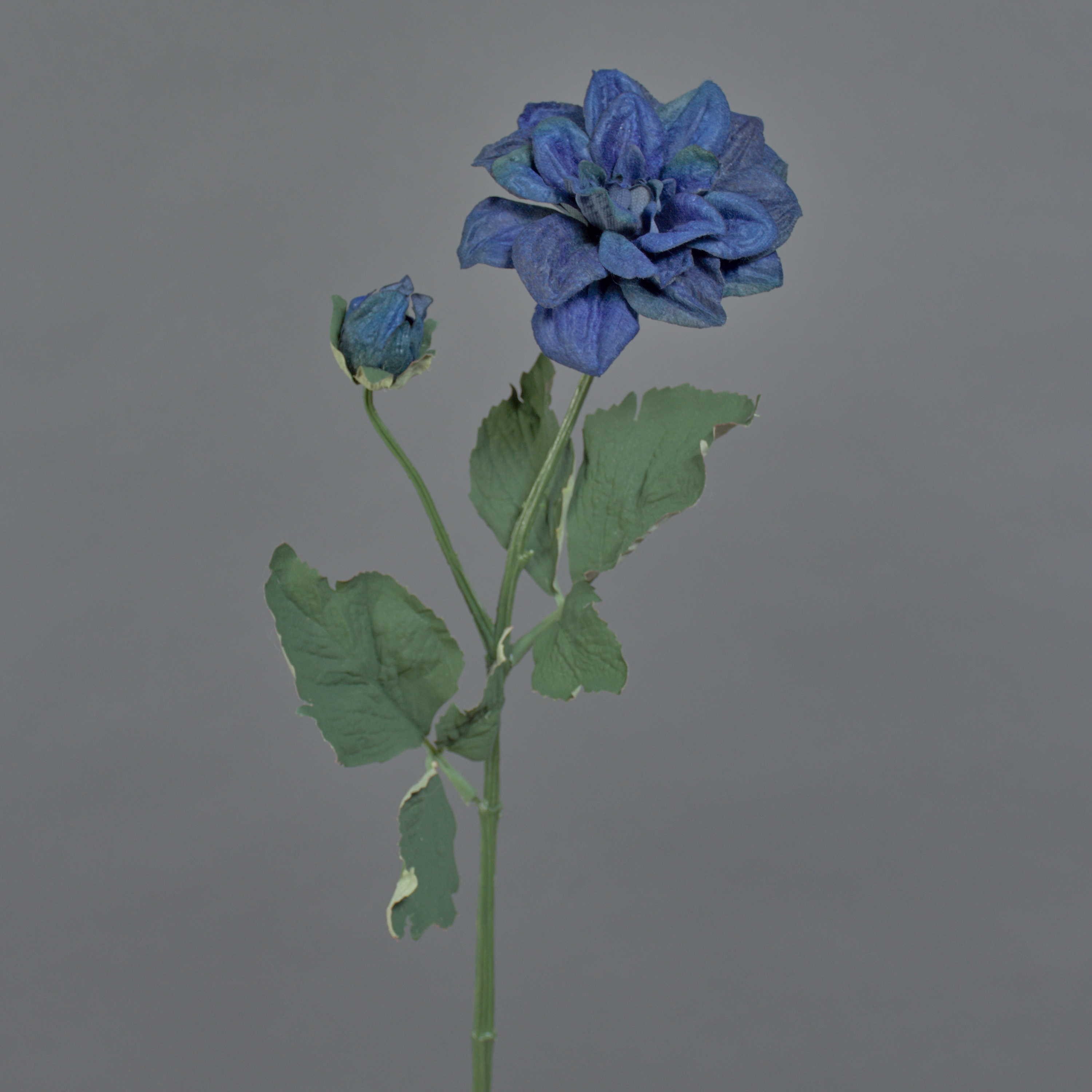 Kunstblume Deko Blumenzweig Dahlie Ginger, Eco Collection, Royalblau, 60cm, Ø10cm Dahlie, artplants, Höhe 60.0 cm