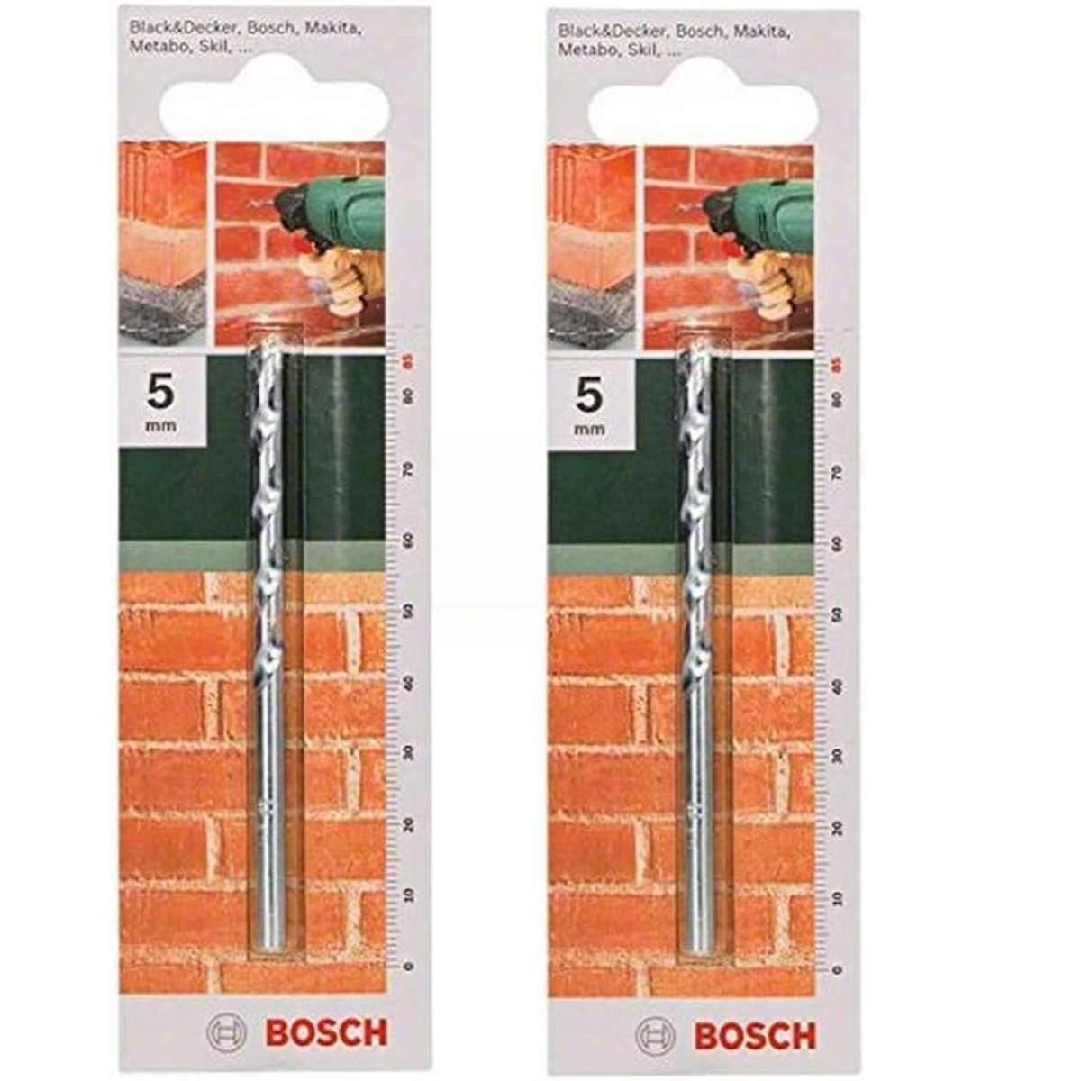 BOSCH Bohrer- und Bitset 2 Stk. Bosch Steinbohrer (5 mm)