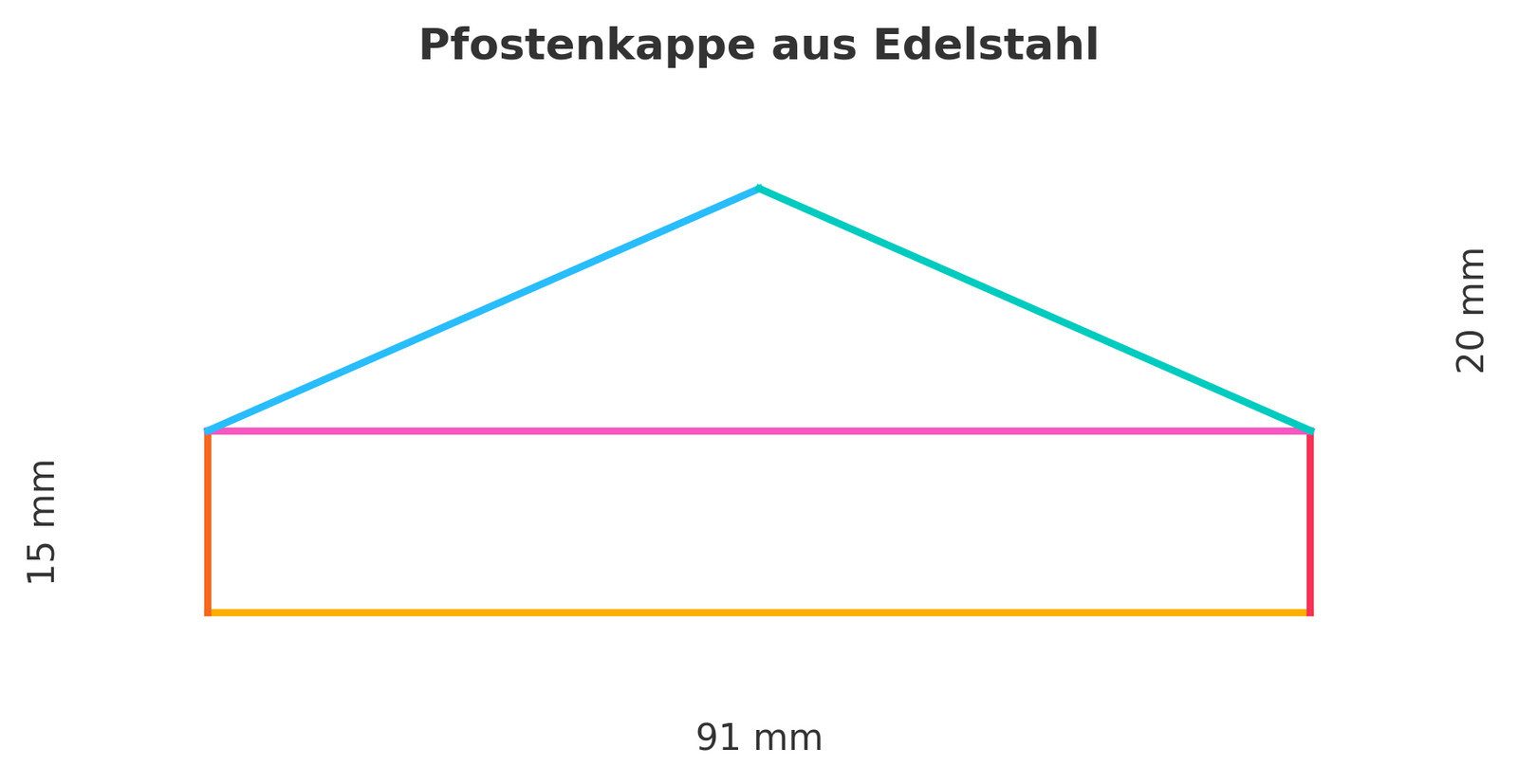 Thumbnail - Tetzner & Jentzsch Pfostenkappe Edelstahl Pfostenkappe Pyramide 91x91mm Zaunkappe Zierkappe Pfahl Holz