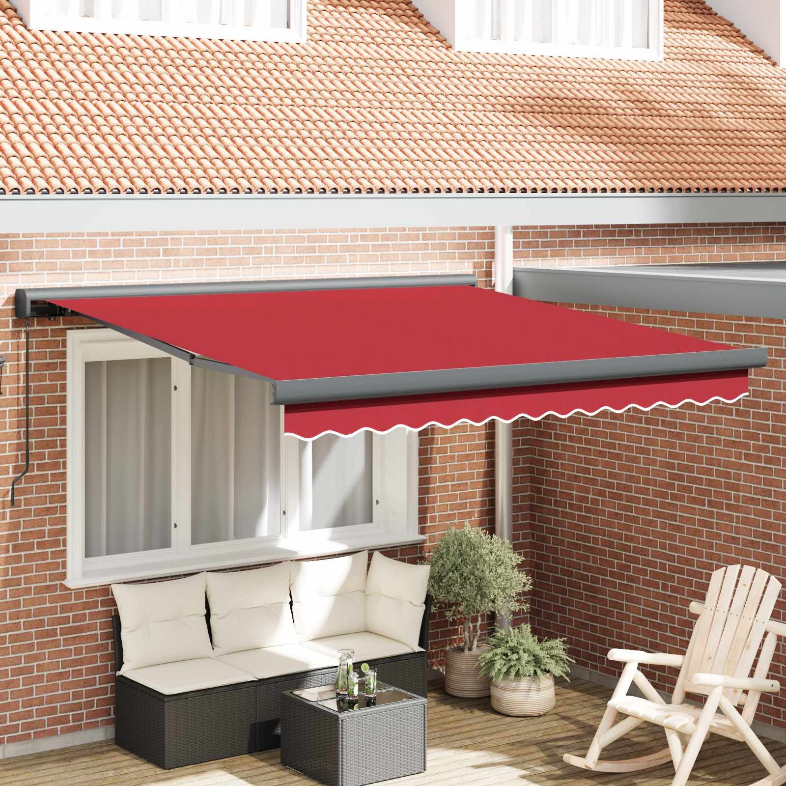 vidaXL Markise Ausziehbare Markise Rot 300 x 250 cm Leinen und Aluminium (1-St)
