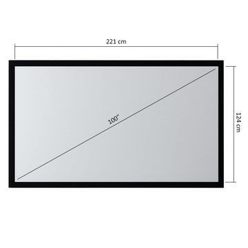 Maclean MC-921 Rahmenleinwand (100" Kinoprojektion Wall Screen 221 x 124 cm Zoll 16:9)