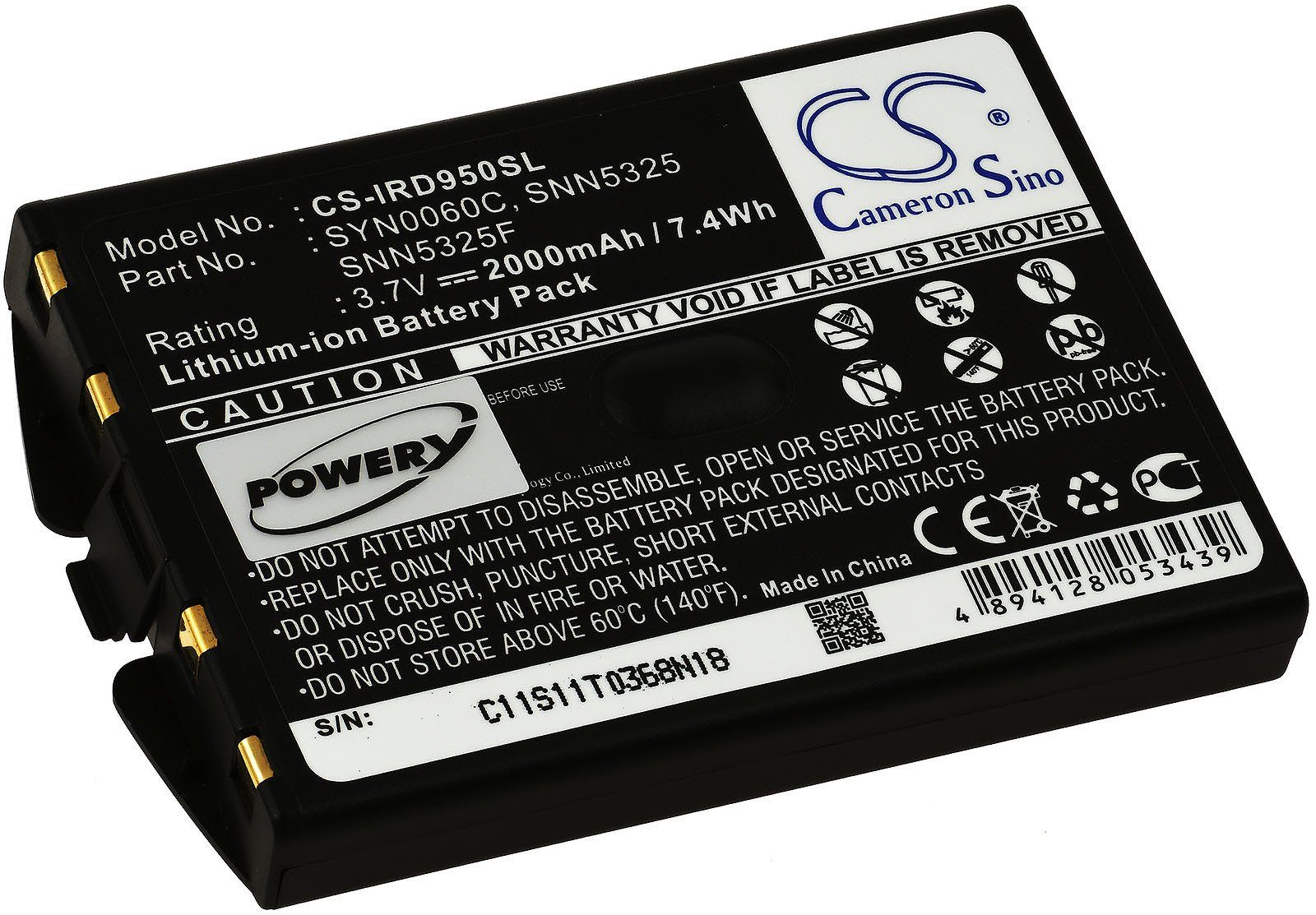 Powery Akku für Iridium Typ SYN0060C Handy-Akku 2000 mAh (3.7 V)