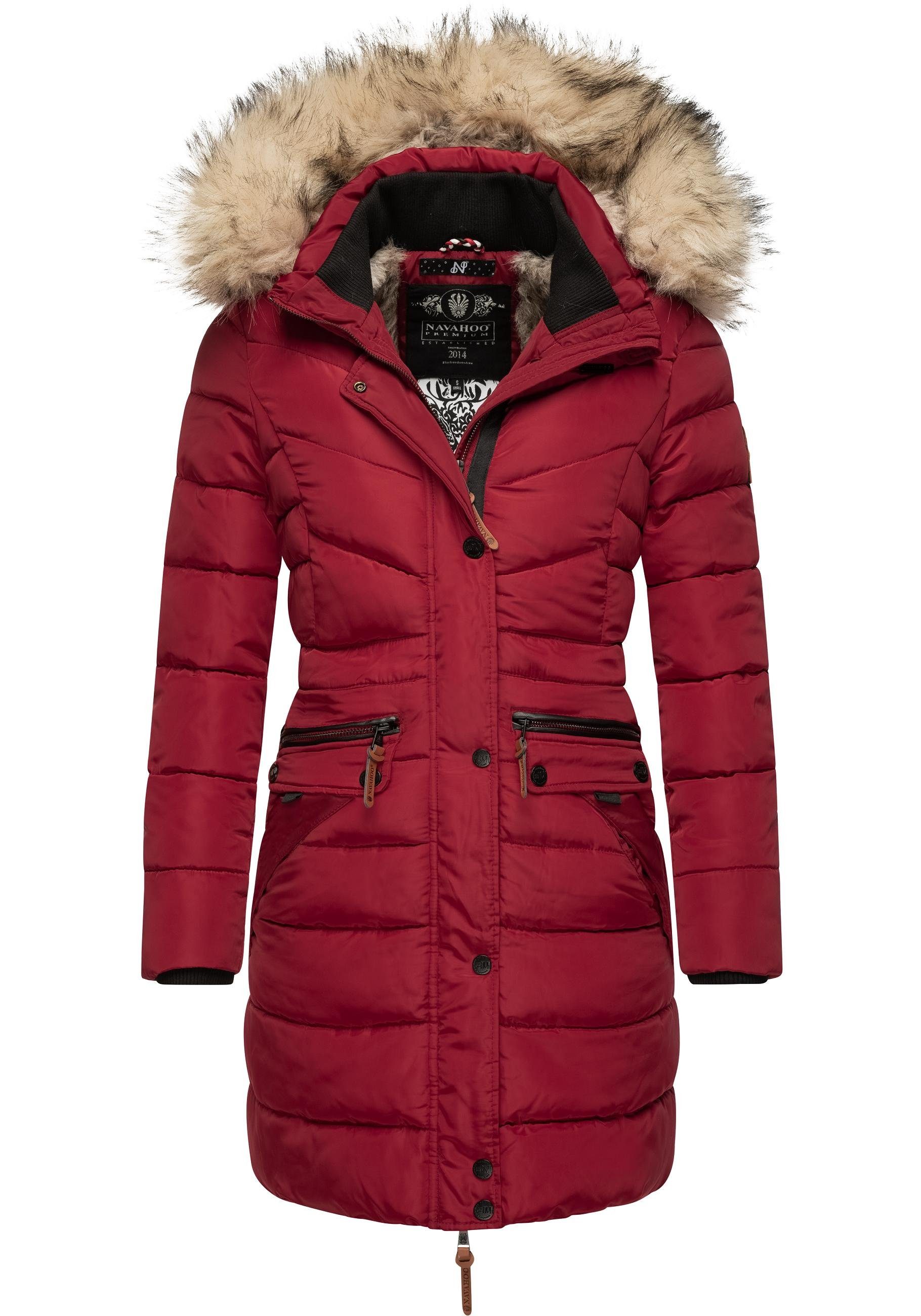 Navahoo Steppmantel Paula stylischer Winter Parka m. edlem Fellimitat