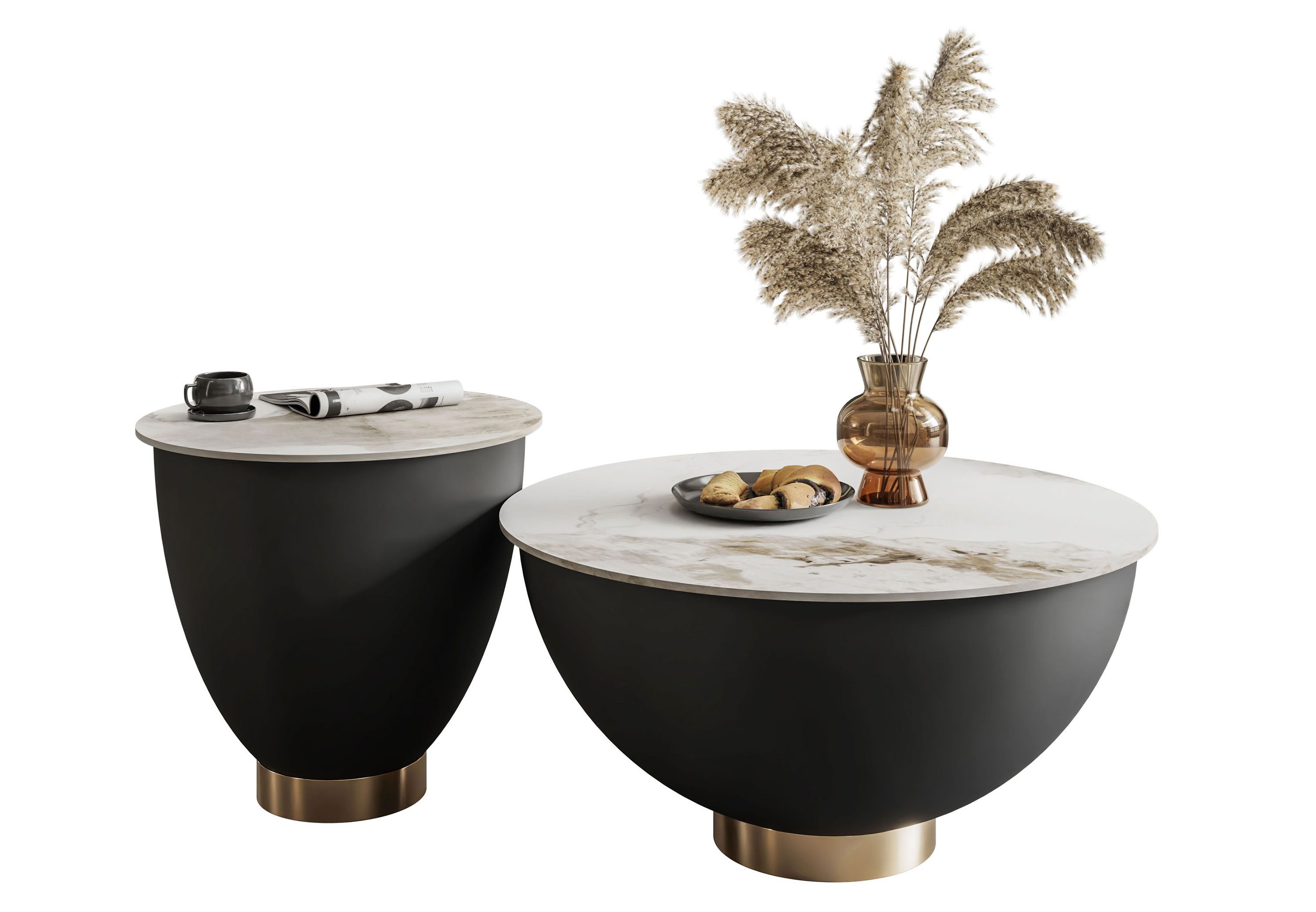 Lookway Couchtisch ESTELLE 2in1 Set Modern Wohnzimmertisch (2er Set), Durch günstig online kaufen