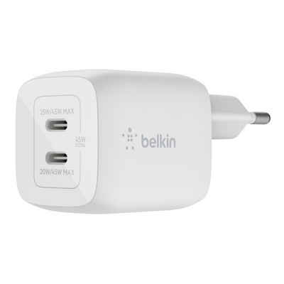 Belkin BoostCharge Pro 45 Watt Dual USB-C GaN Charger USB-Ladegerät (Ladegerät mit 2x USB-C Anschlüssen (Laptops, Tablets, Smartphones)