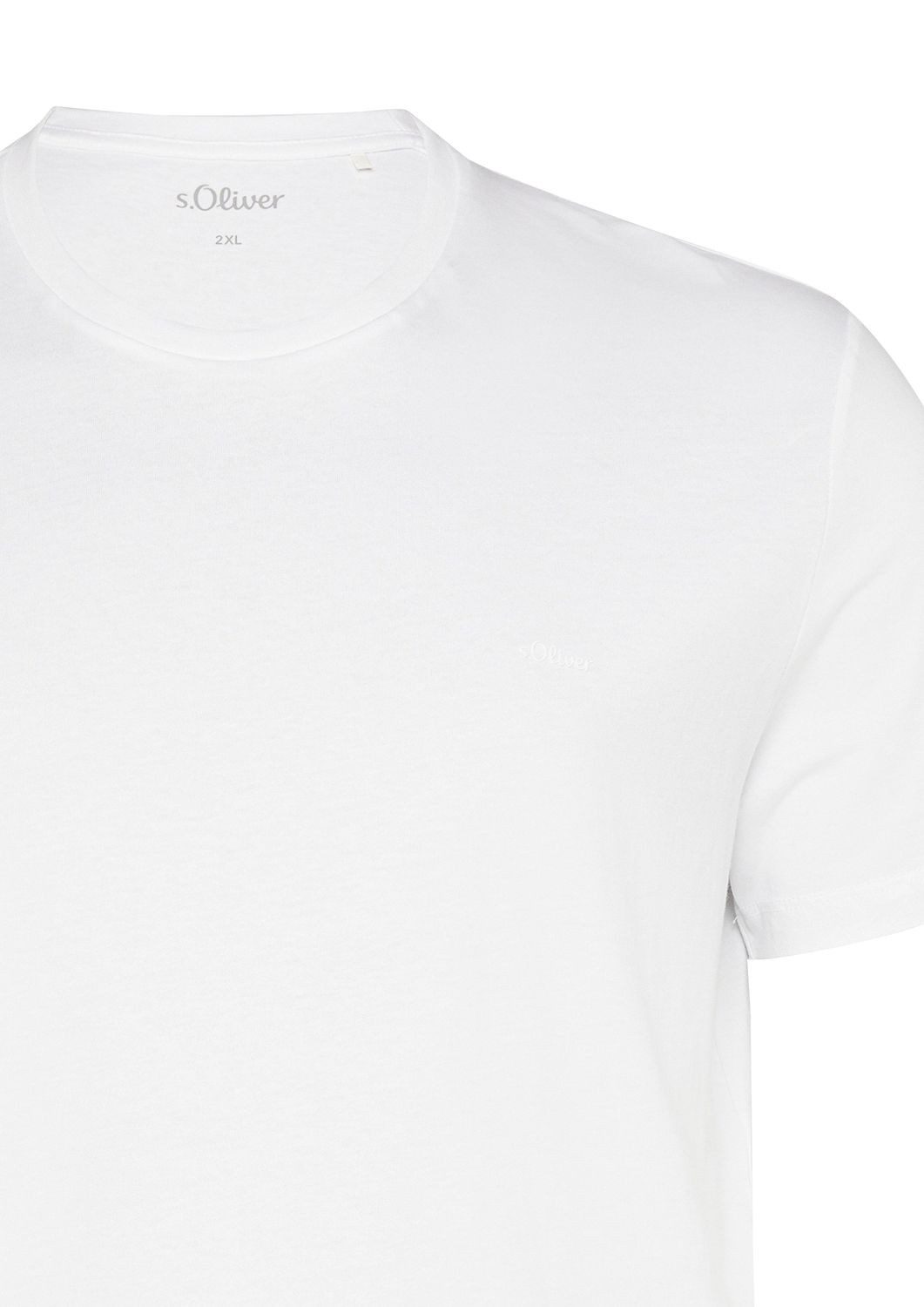 s.Oliver T-Shirt Big Size (2-tlg) Rundhals, kurzarm, dezenter Logo-Aufdruck, im 2er Pack