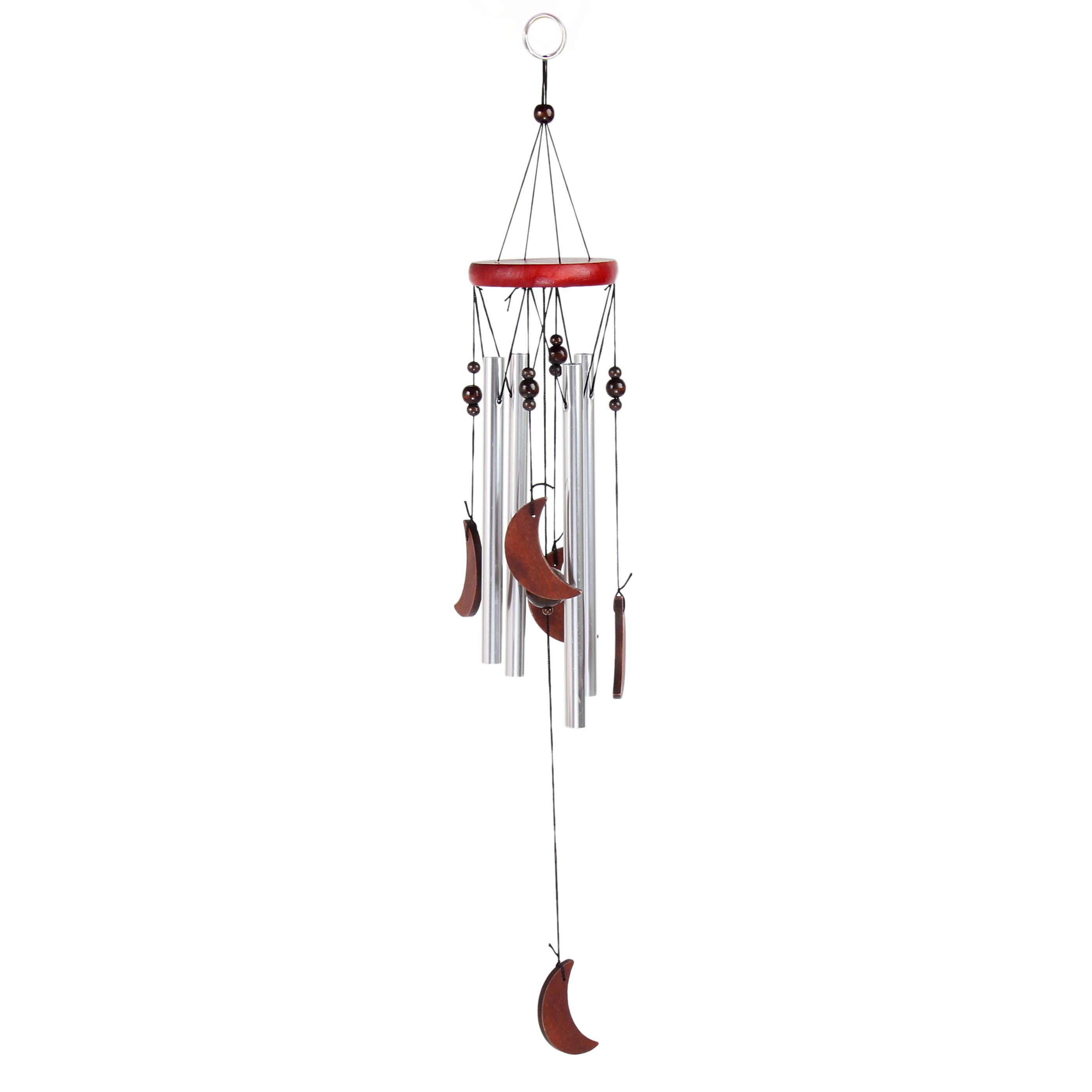 Flanacom Windspiel Windspiel Naturholz Edelstahl - Glockenspiel (1 St), auch als Vogelschreck