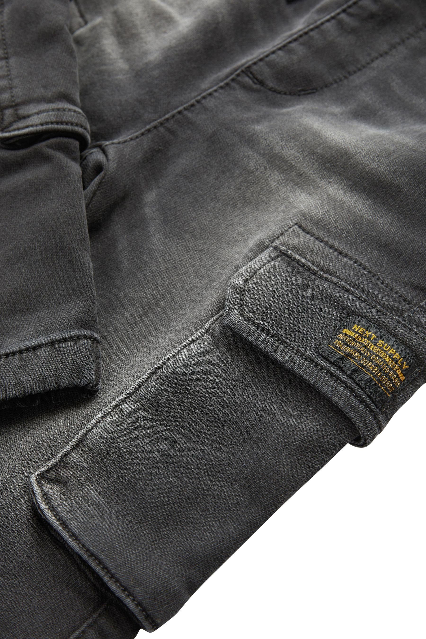 Black Cargojeans Next (1-tlg) Comfort Cargo-Jeans Denim