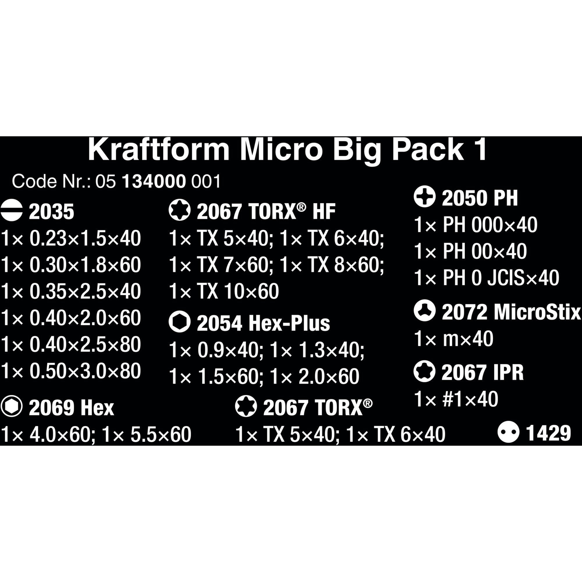 Micro Pack Big 1 Wera Kraftform Wera Schraubendreher