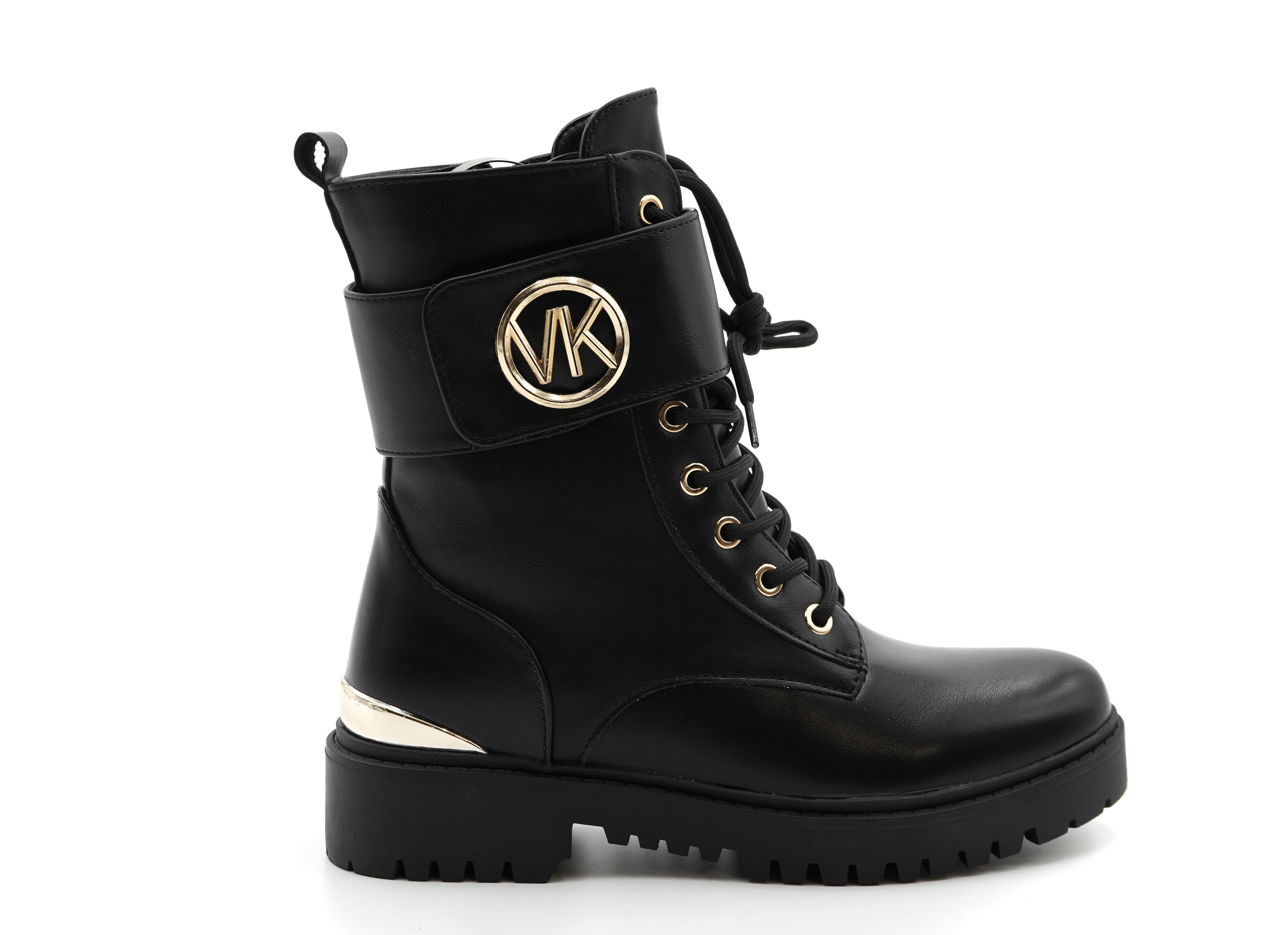 Sonderpostendiscount Damenstiefel Schwarz mit seitlichem Reissverschluss Model XJ-926 Schnürstiefelette