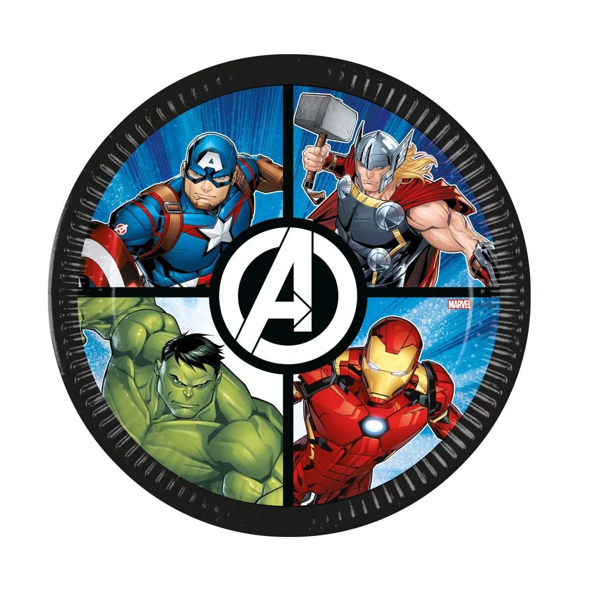 The AVENGERS Kindergeschirr-Set Avengers Evergreen teller 8 Stück 23 cm FSC