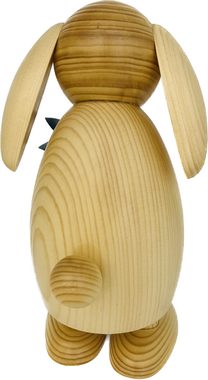 Richard Glaesser Osterhase aus Holz natur mit Blume, 25 cm groß, Handwerkskunst original Erzgebirge