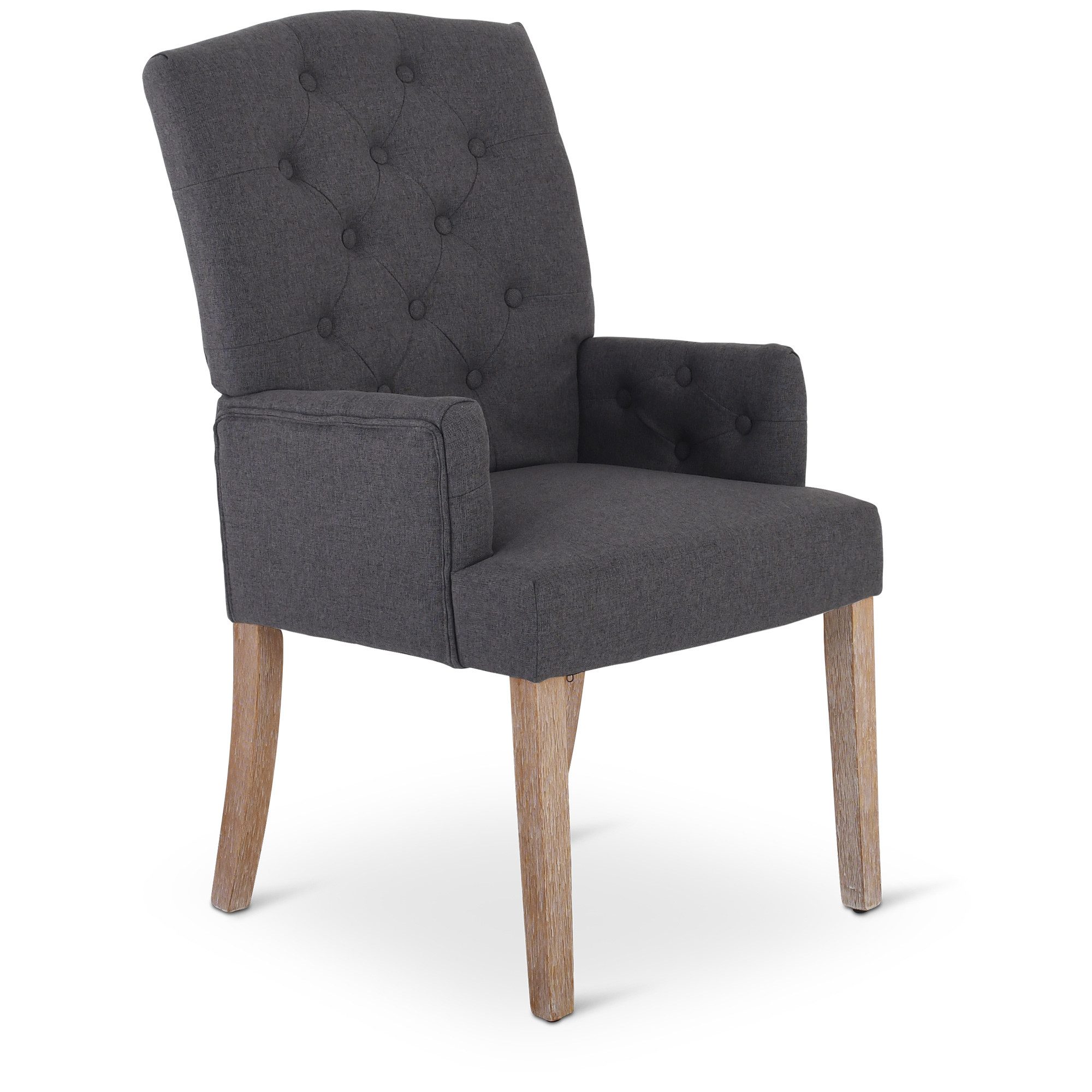 Raburg Esszimmerstuhl Polsterstuhl mit Armlehnen, Chesterfield-Design, Bein günstig online kaufen