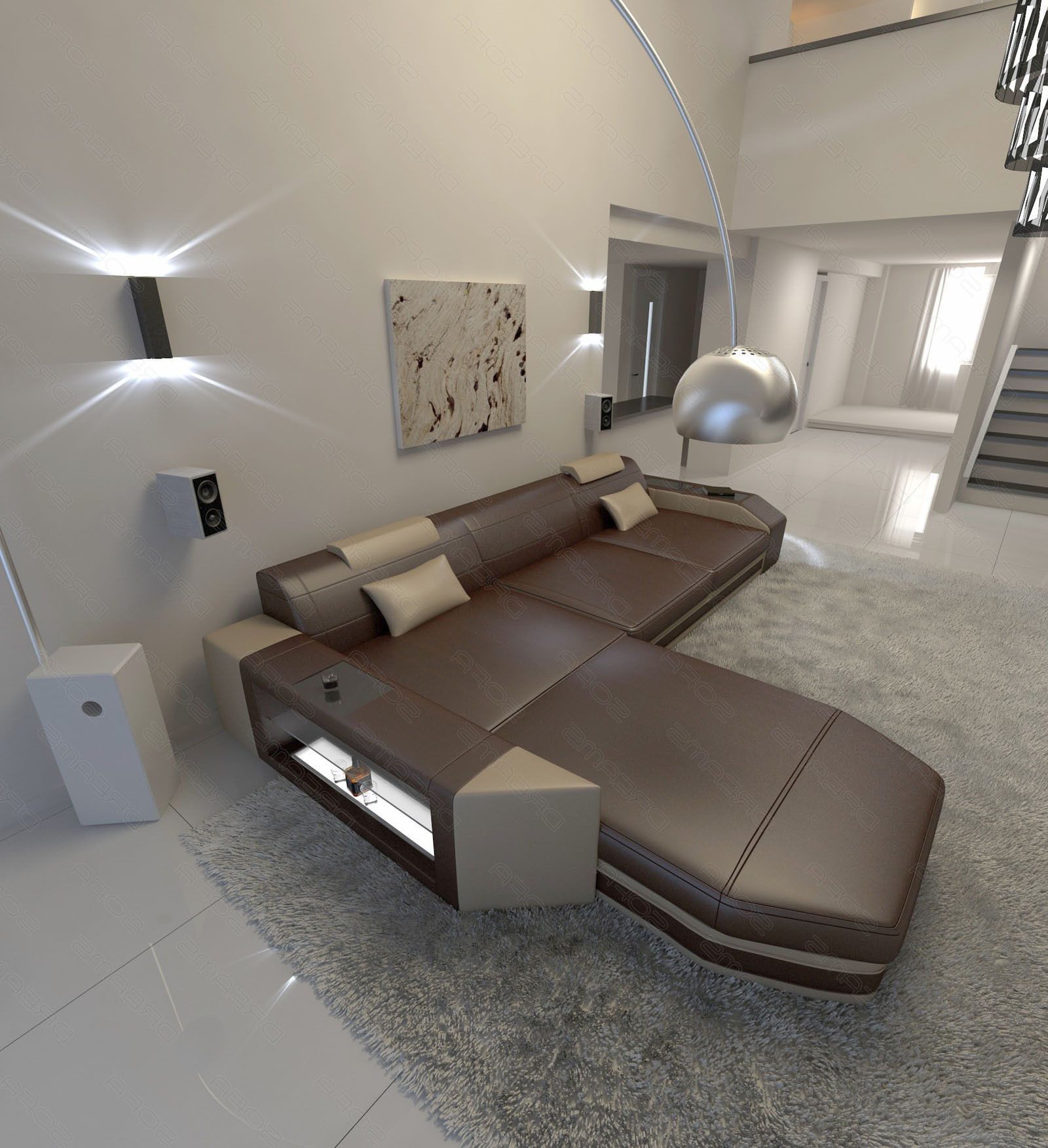Sofa Dreams Ecksofa Ledersofa Prato L günstig online kaufen