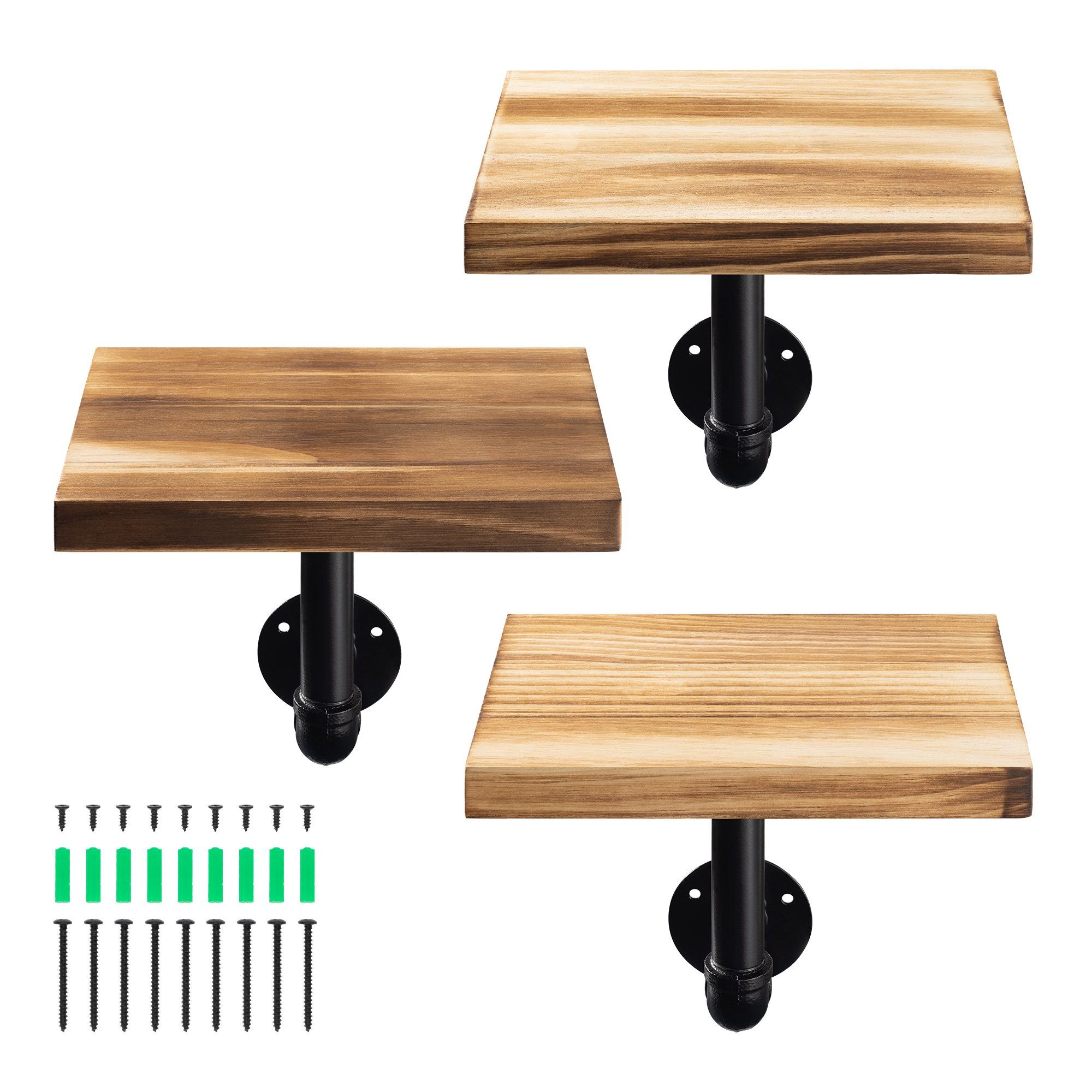 Navaris Wandregal Regal aus Holz und Metall - 3er Set Schweberegal Hängereg günstig online kaufen