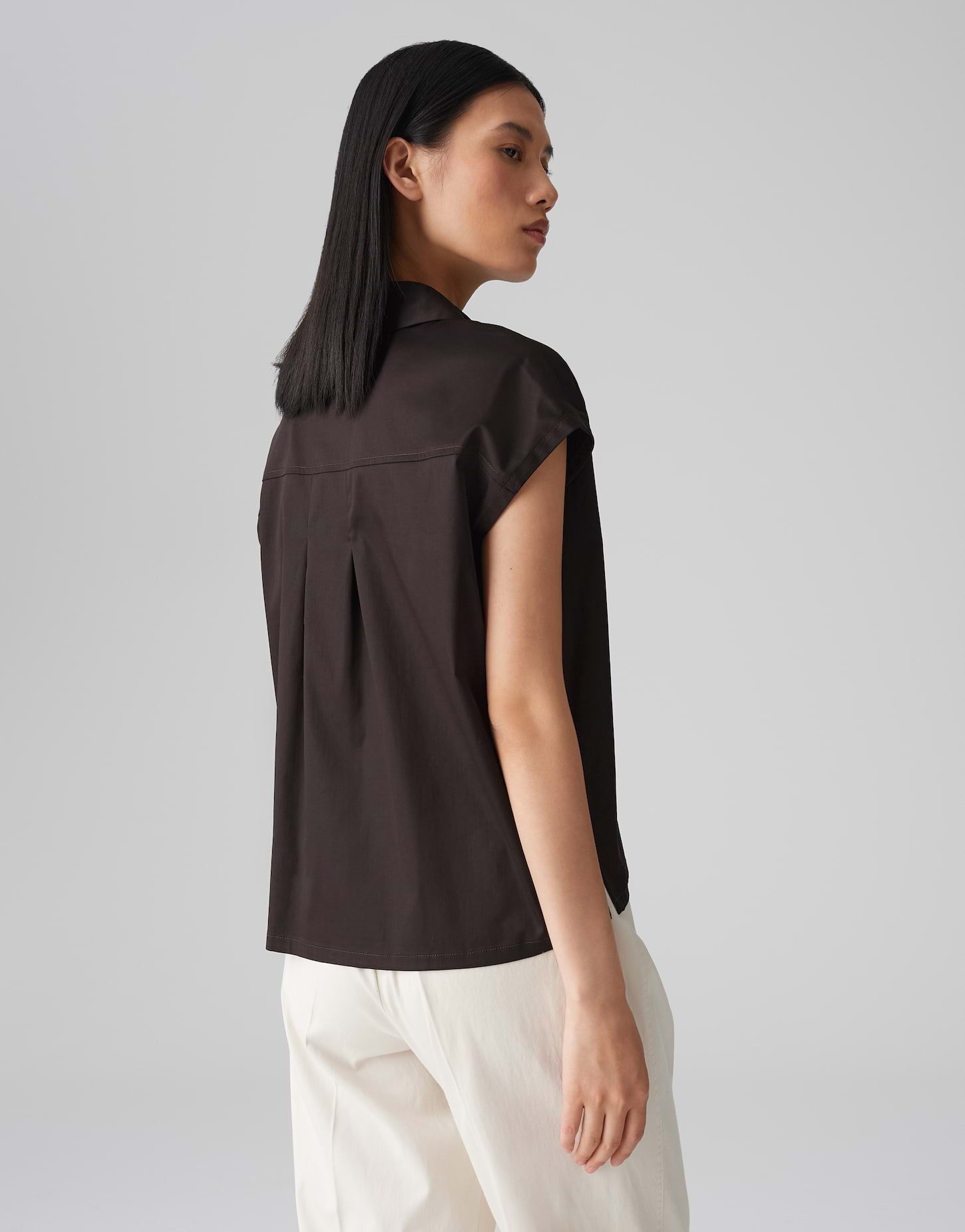 OPUS Kurzarmbluse FAJORA aus Baumwollstretch